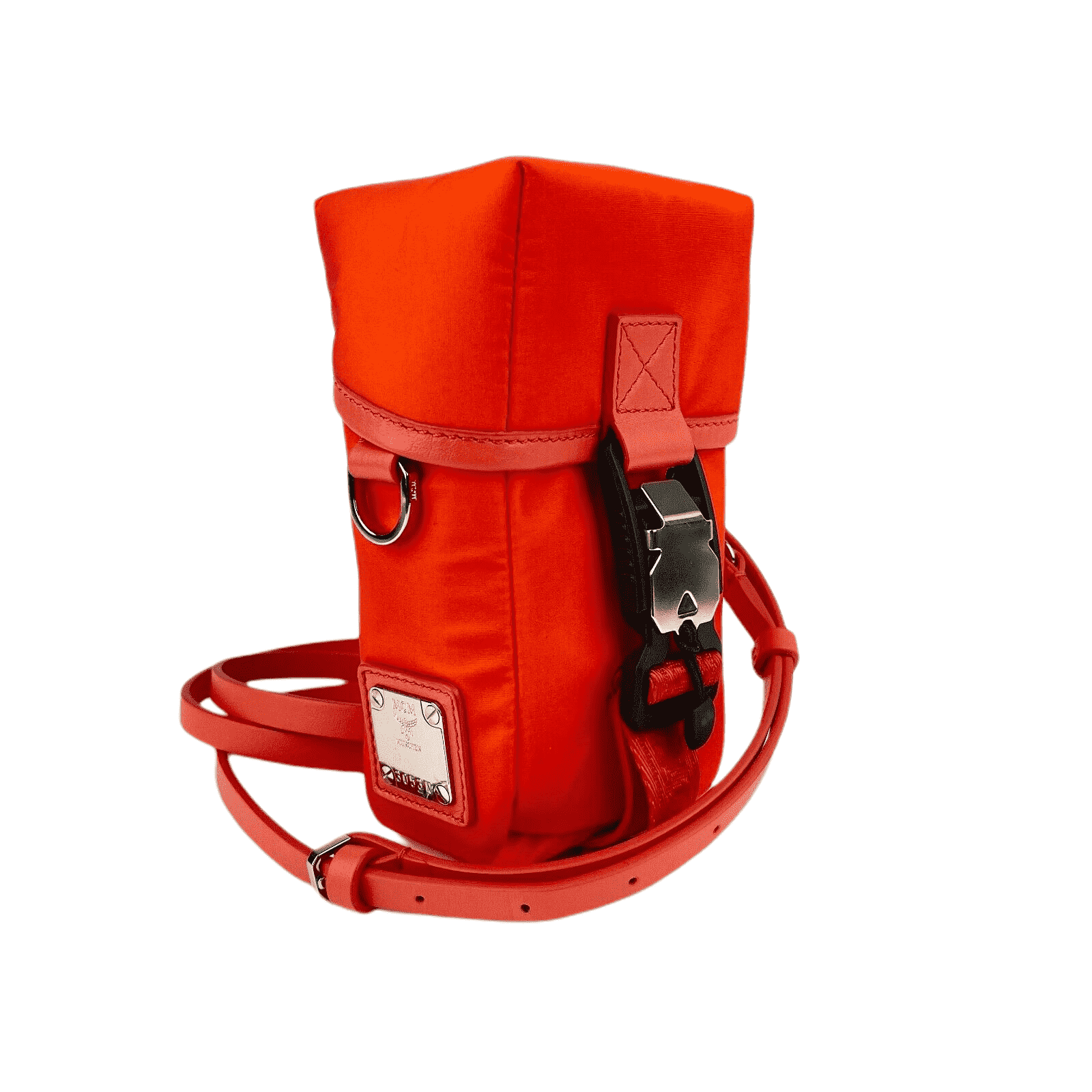 MCM Women's Orange Red Nylon Mini Flap Pouch Shoulder Waist Bag Size ONE SIZE - 3 Thumbnail