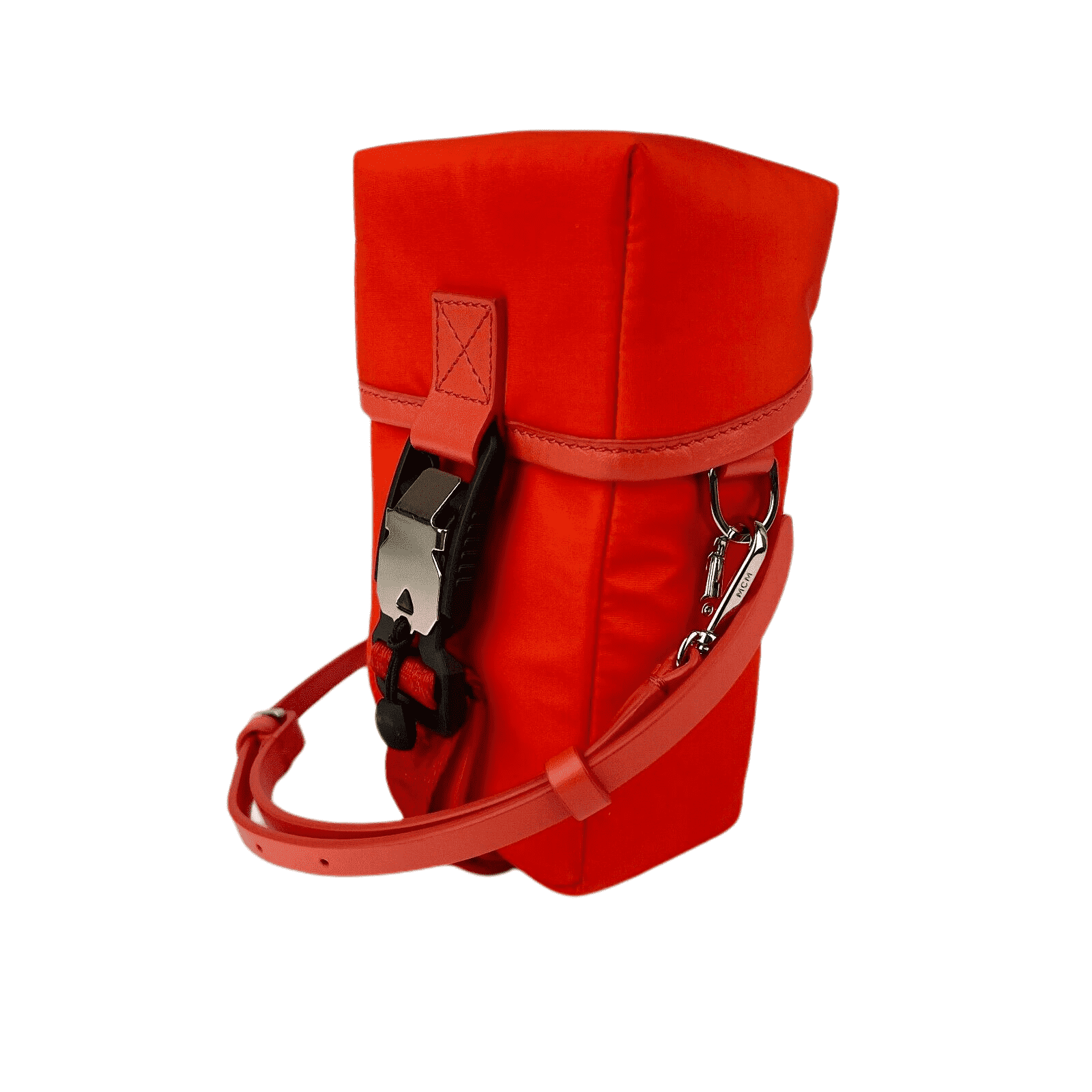 MCM Women's Orange Red Nylon Mini Flap Pouch Shoulder Waist Bag Size ONE SIZE - 4 Thumbnail