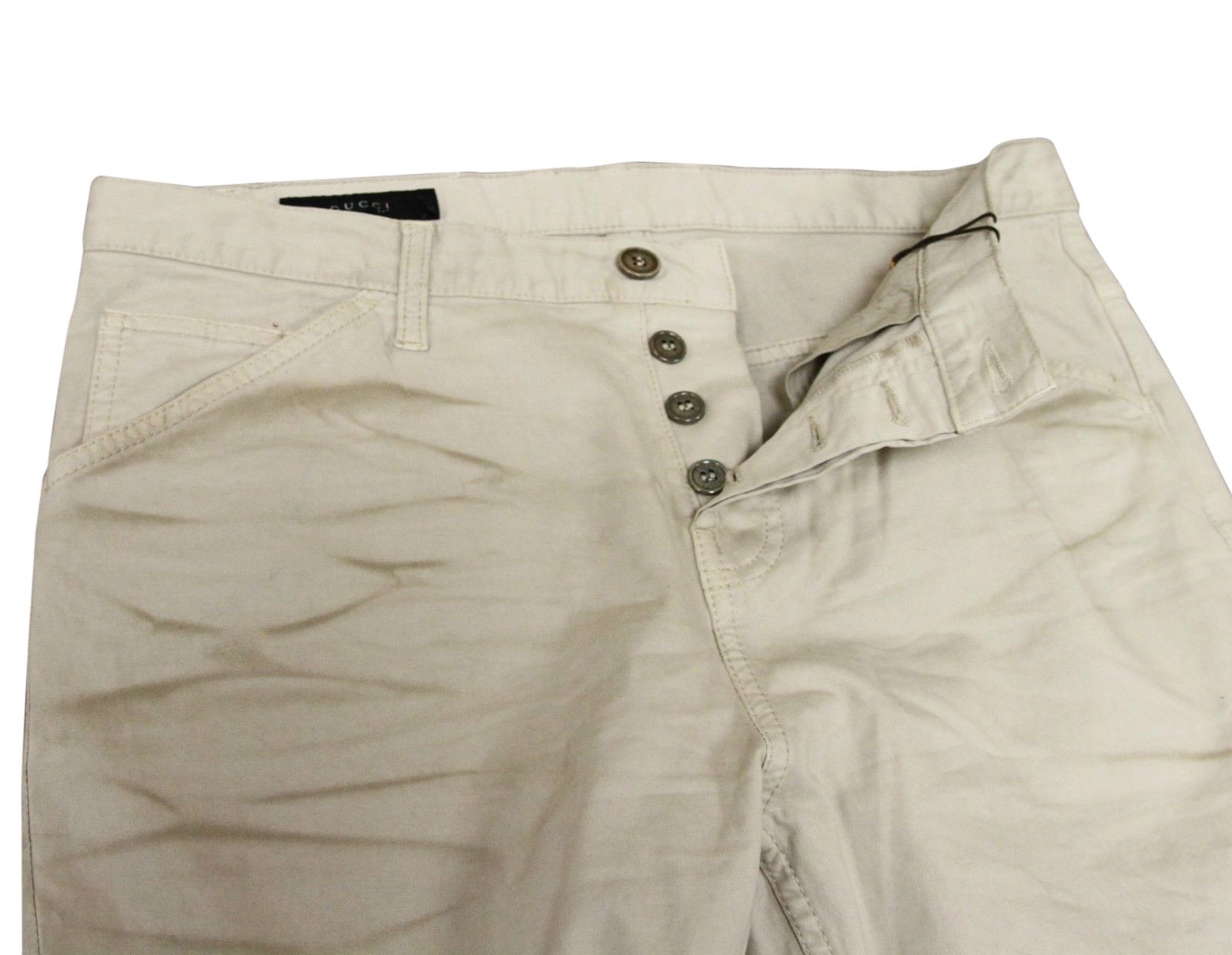 Gucci Men's Beige Dirty Washed Casual Pants (G 46 / 30 US) Size US 30 / EU 46 - 6 Thumbnail