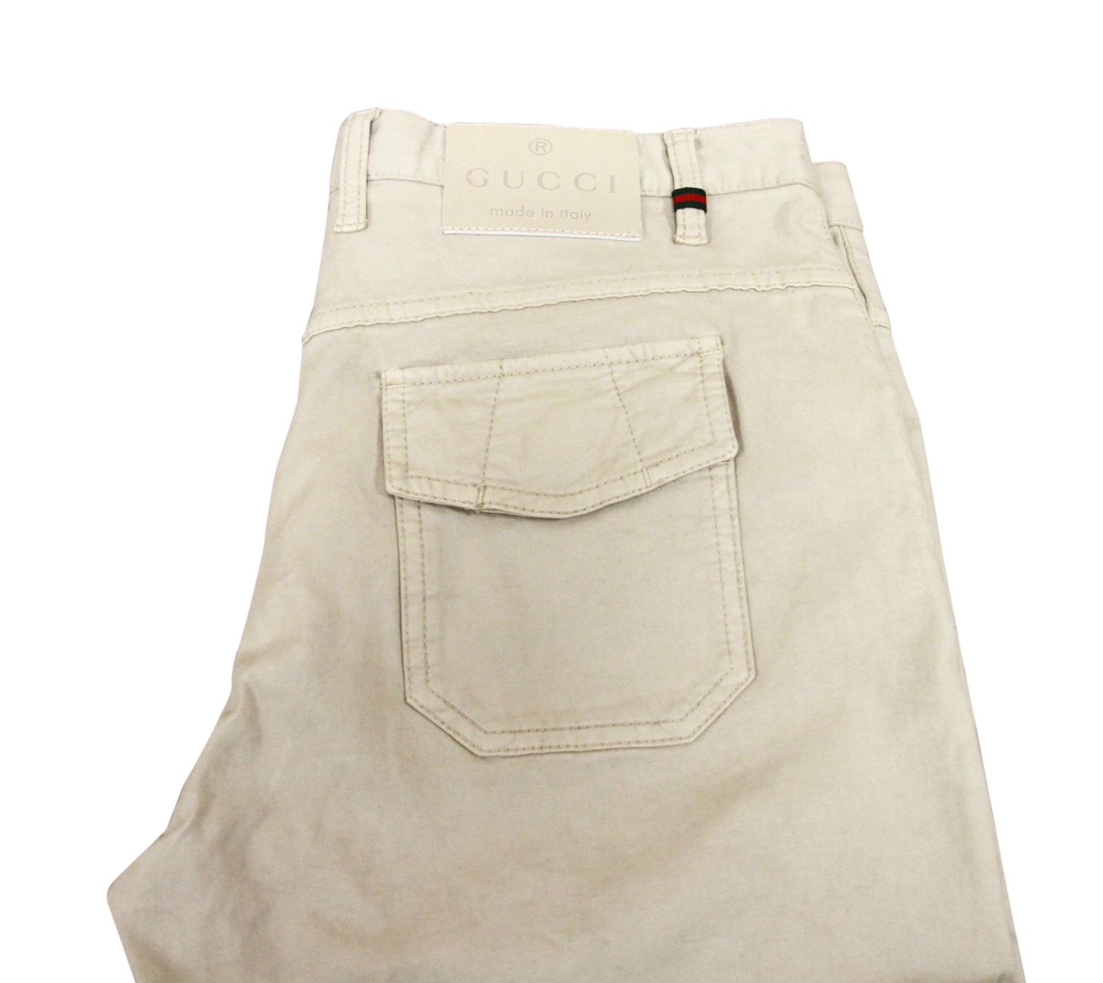 Gucci Men's Beige Dirty Washed Casual Pants (G 46 / 30 US) Size US 30 / EU 46 - 4 Thumbnail