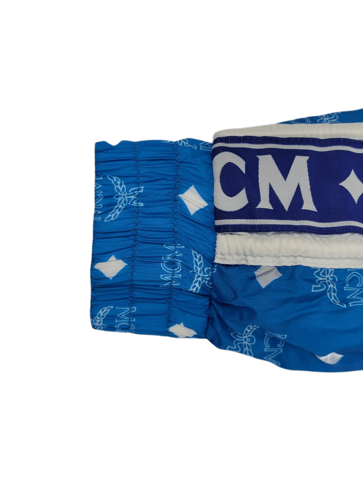 MCM Women's Blue Nylon Bomber Jacket w/White Logo Print IT 38 Size M / US 6-8 / IT 42-44 - 5 Thumbnail