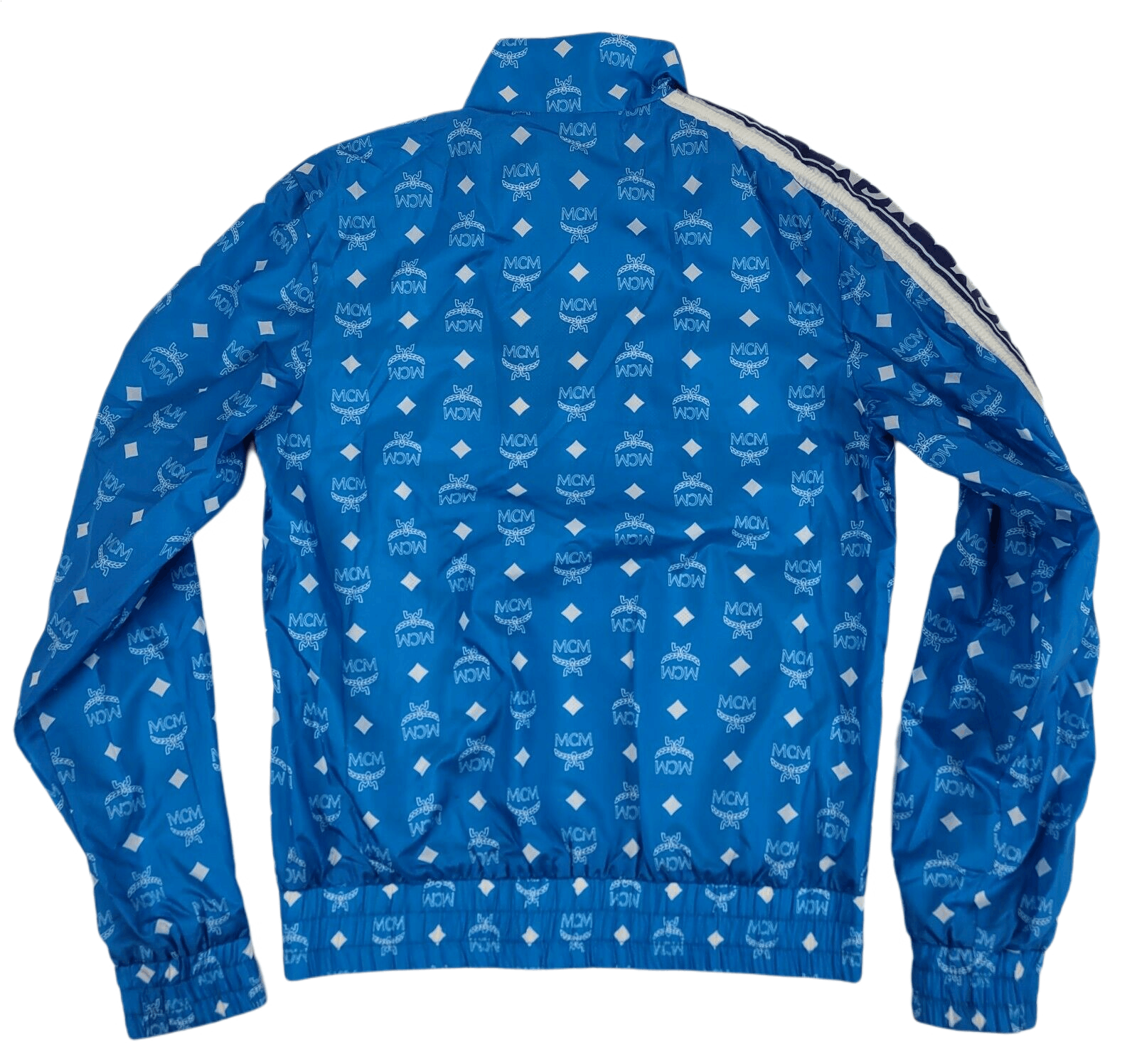 MCM Women's Blue Nylon Bomber Jacket w/White Logo Print IT 38 Size M / US 6-8 / IT 42-44 - 8 Thumbnail