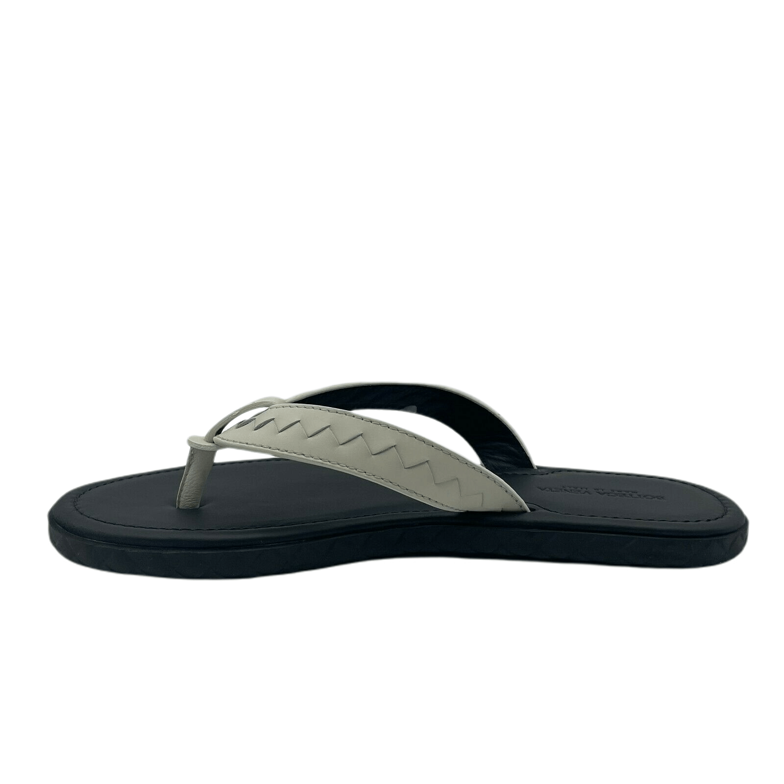 Bottega Veneta Men's White/Black Leather Thong Sandal 40/US 7 Size US 7 / EU 40 - 3 Thumbnail
