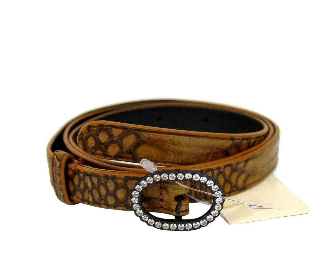 Bottega Veneta Women's Brown Python Skinny Belt (80 / 32) Size ONE SIZE - 4 Thumbnail