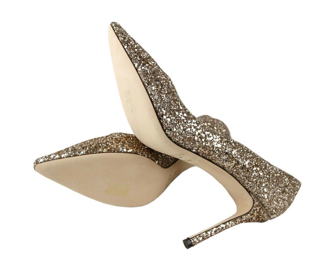 Jimmy Choo Women's Romy 85 Champagne Coarse Glitter Pumps (41.5 EU / Size US 11.5 / IT 41.5 - 7 Thumbnail