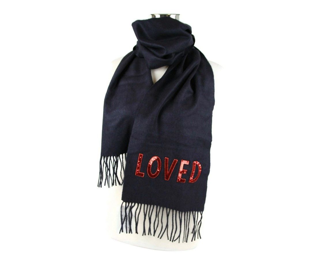 Gucci Women's Black Silk / Cashmere Long Scarf With Red Sequin Size ONE SIZE - 5 Thumbnail