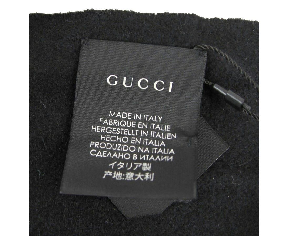 Gucci Women's Black Silk / Cashmere Long Scarf With Yellow Sequin Size ONE SIZE - 3 Thumbnail