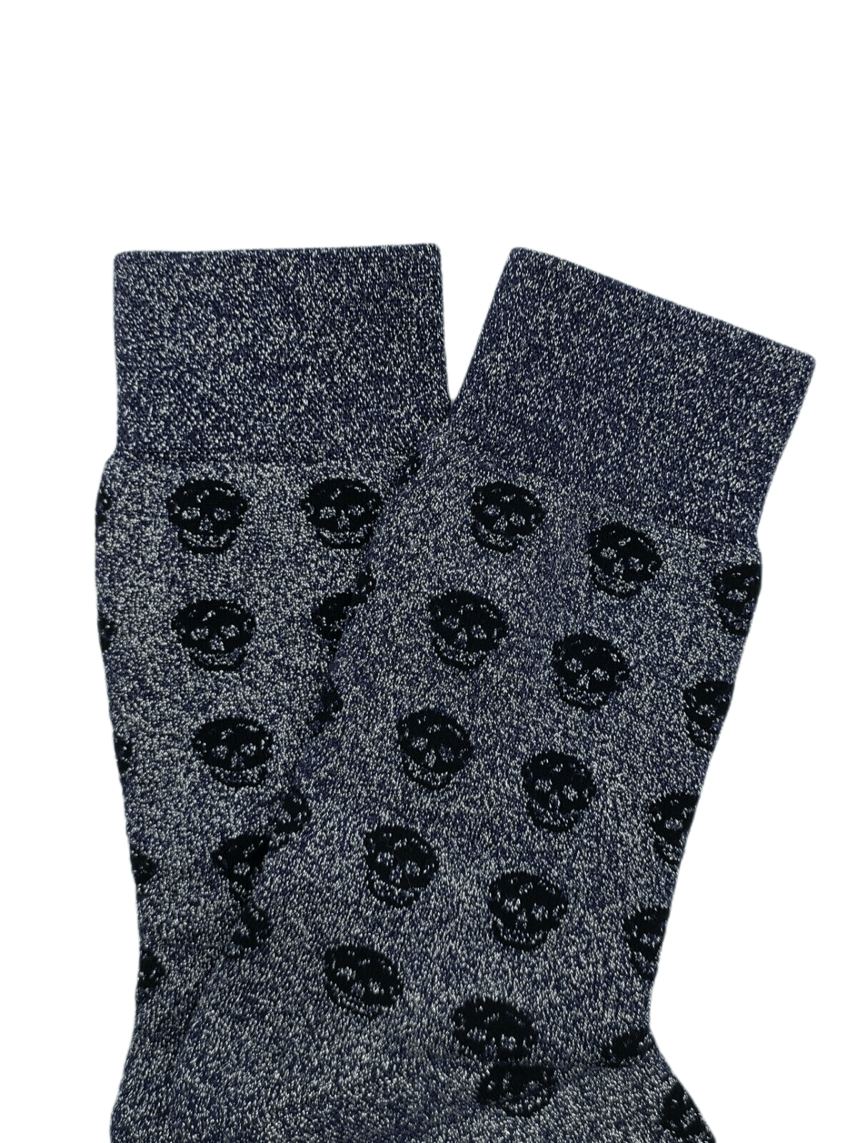Alexander McQueen Men Mid-Calf Dark Blue Metallic Sport Socks L Size ONE SIZE - 2 Thumbnail