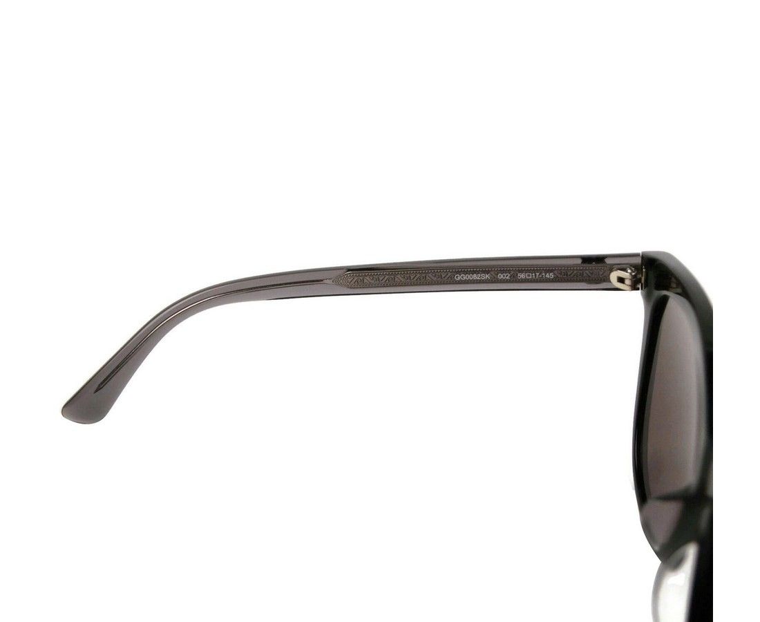 Gucci Women's Shiny Black Acetate Grey Reflective Lenses Size ONE SIZE - 4 Thumbnail