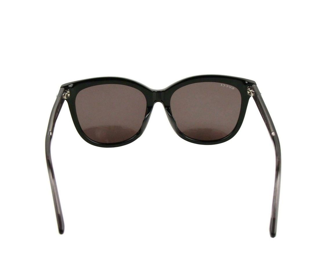 Gucci Women's Shiny Black Acetate Grey Reflective Lenses Size ONE SIZE - 2 Thumbnail