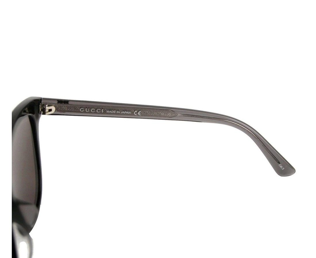 Gucci Women's Shiny Black Acetate Grey Reflective Lenses Size ONE SIZE - 5 Thumbnail