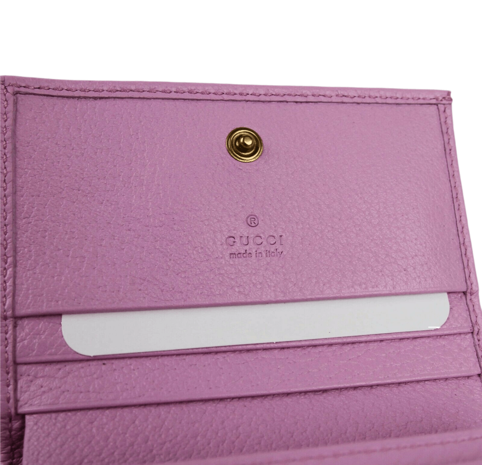 Marmont Women's Pink Leather Wallet w/Crystal Double G