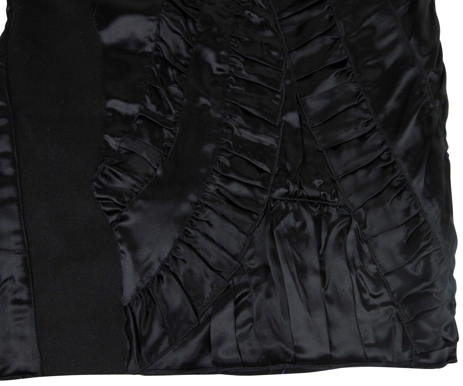 Bottega Veneta Women's Silk Pattern Black Wool Polyamide Dress Ruffle Size S / US 4 / IT 40 - 7 Thumbnail