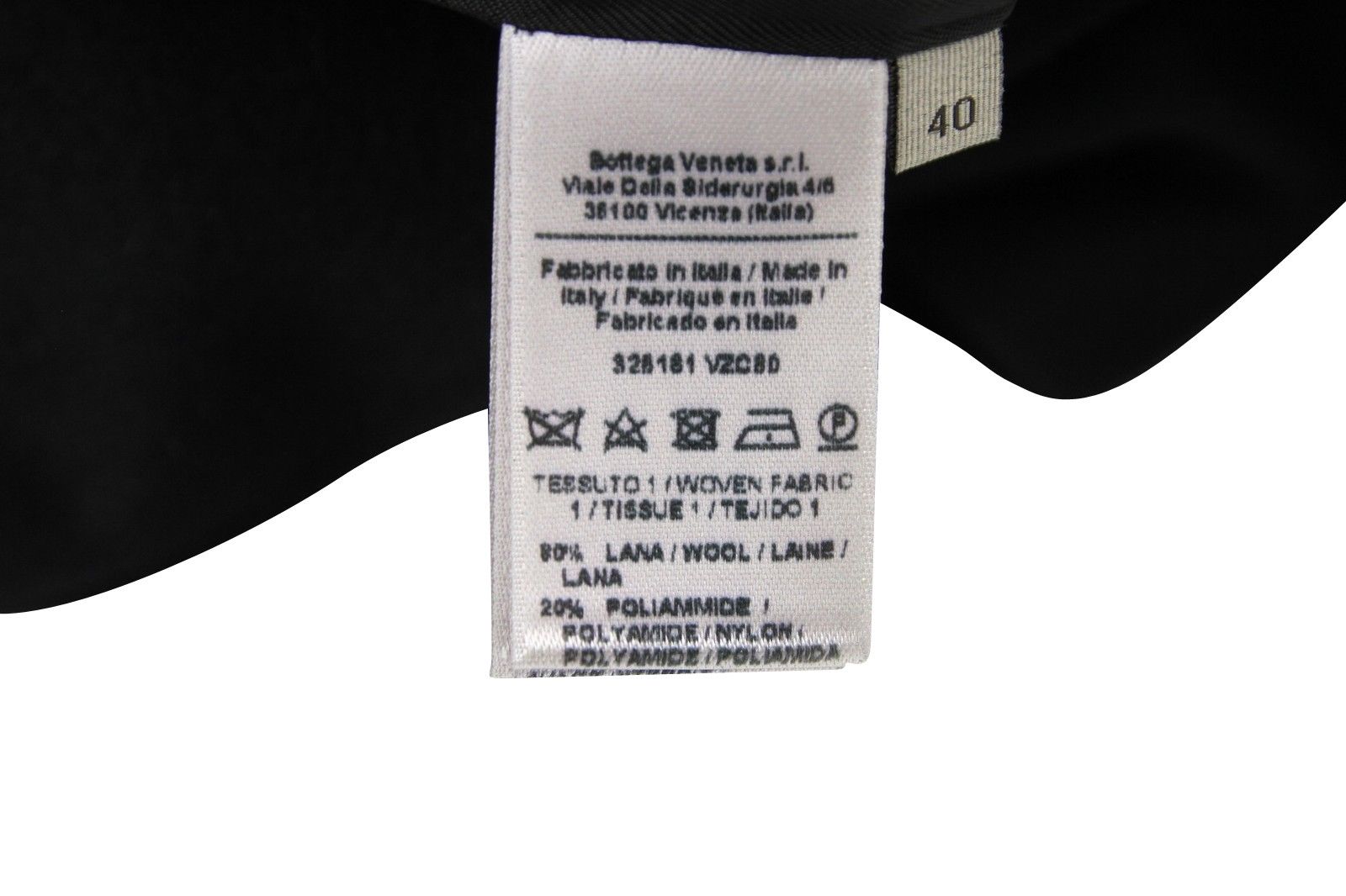 Bottega Veneta Women's Silk Pattern Black Wool Polyamide Dress Ruffle Size S / US 4 / IT 40 - 11 Thumbnail