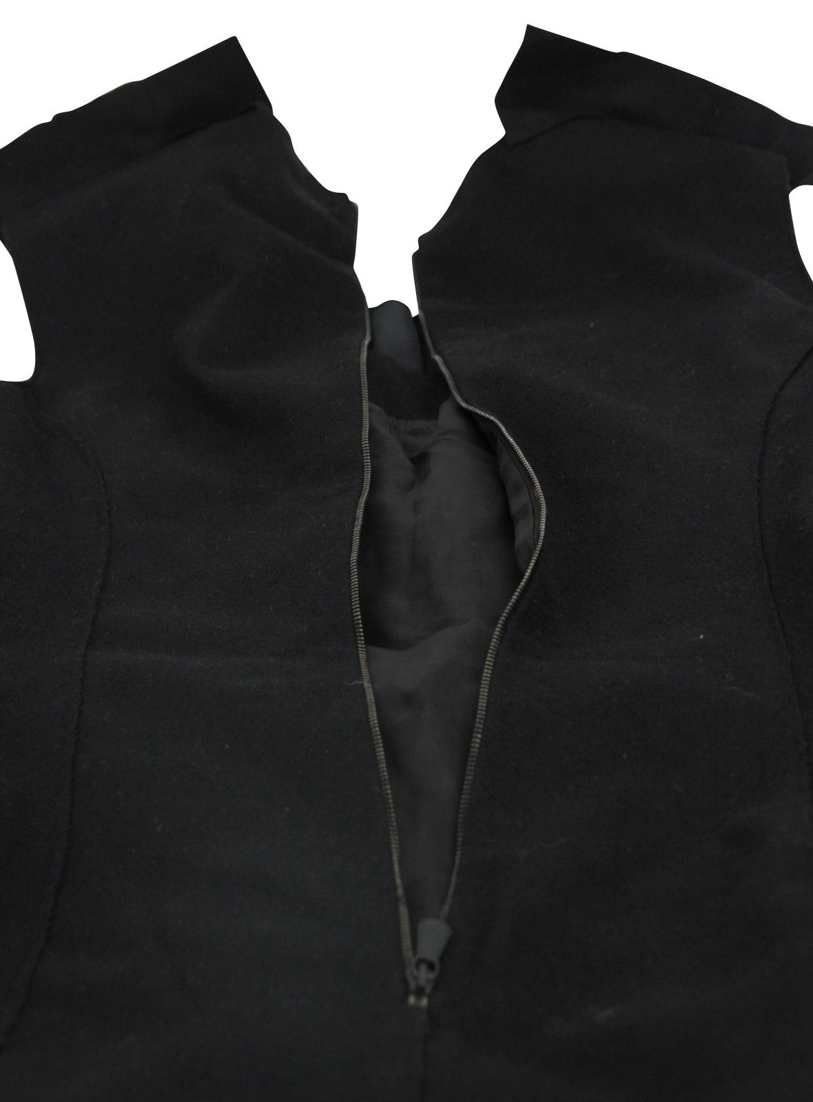 Bottega Veneta Women's Silk Pattern Black Wool Polyamide Dress Ruffle Size S / US 4 / IT 40 - 8 Thumbnail