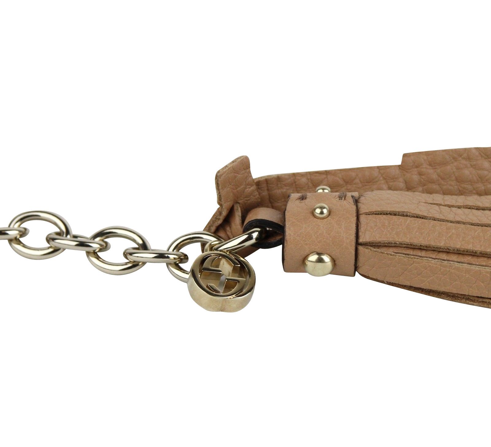 Gucci Women's Chain Tassel Gold / Beige Leather Belt (85 / 34) Size ONE SIZE - 4 Thumbnail