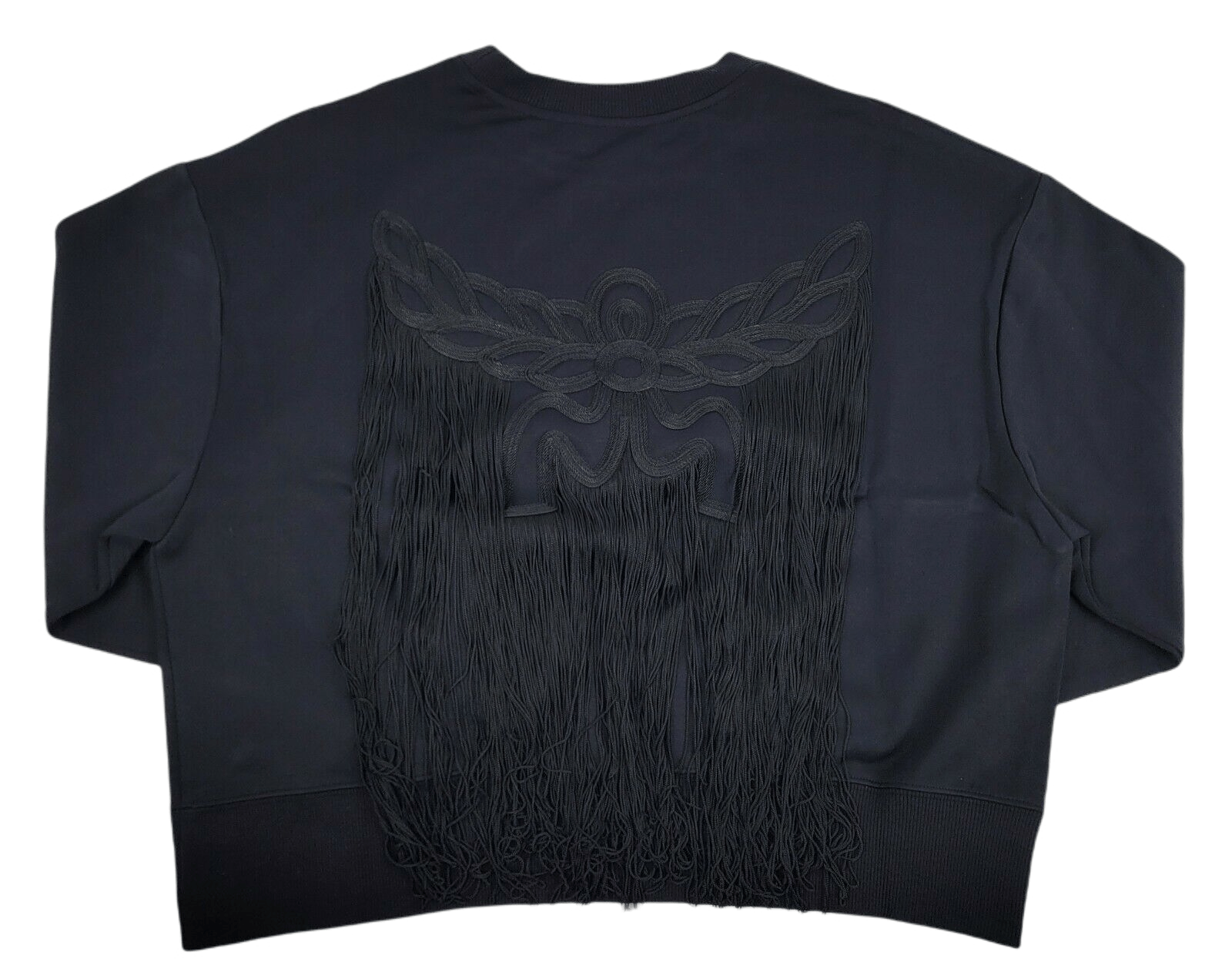 MCM Women's Laurel Black Neoprene Pull Over Fringe Sweatshirt Size S / US 4 / IT 40 - 5 Thumbnail