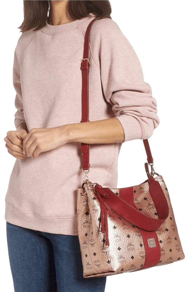 MCM Klara Champagne Gold Visetos Medium Hobo Crossbody Bag Size ONE SIZE - 2 Thumbnail