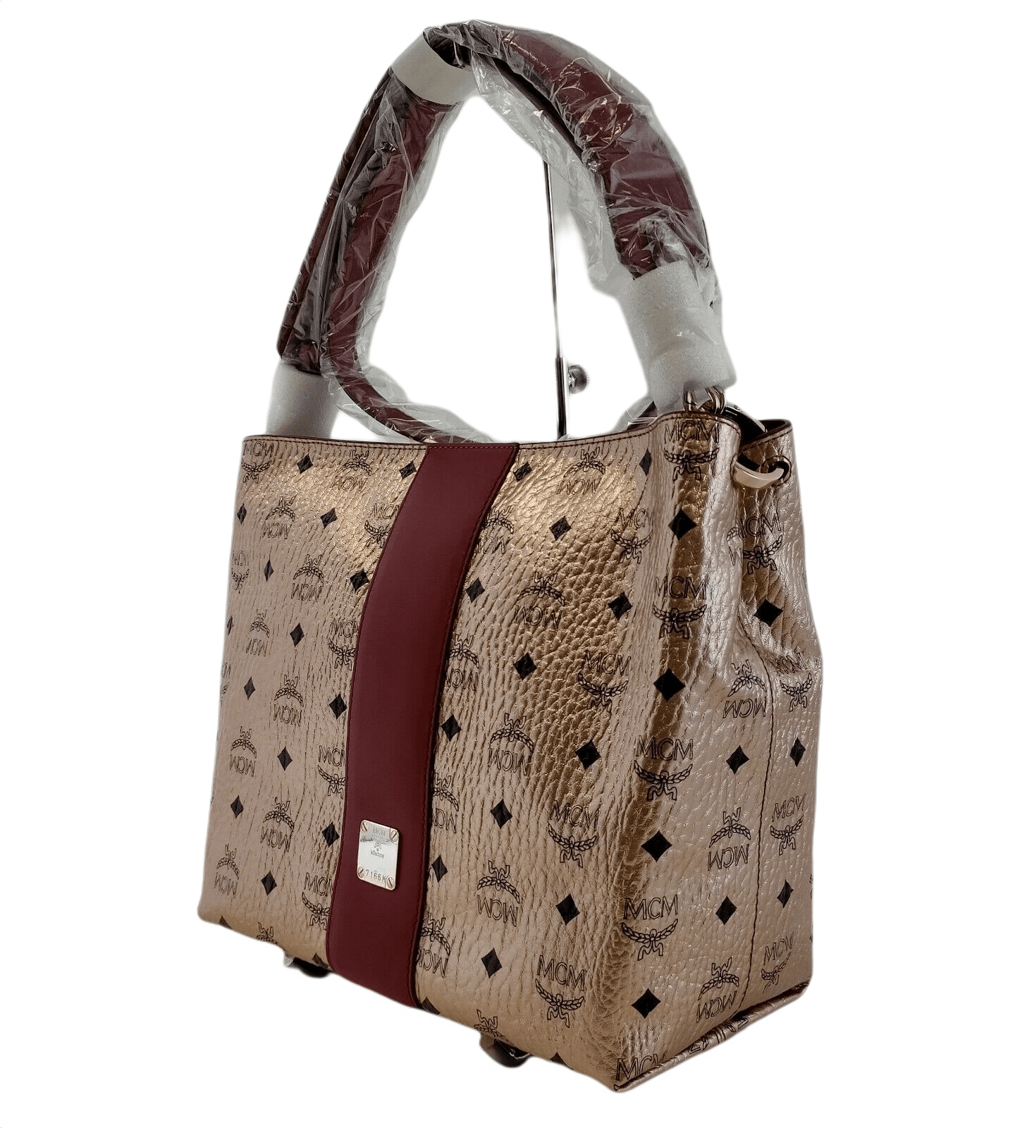 MCM Klara Champagne Gold Visetos Medium Hobo Crossbody Bag Size ONE SIZE - 4 Thumbnail