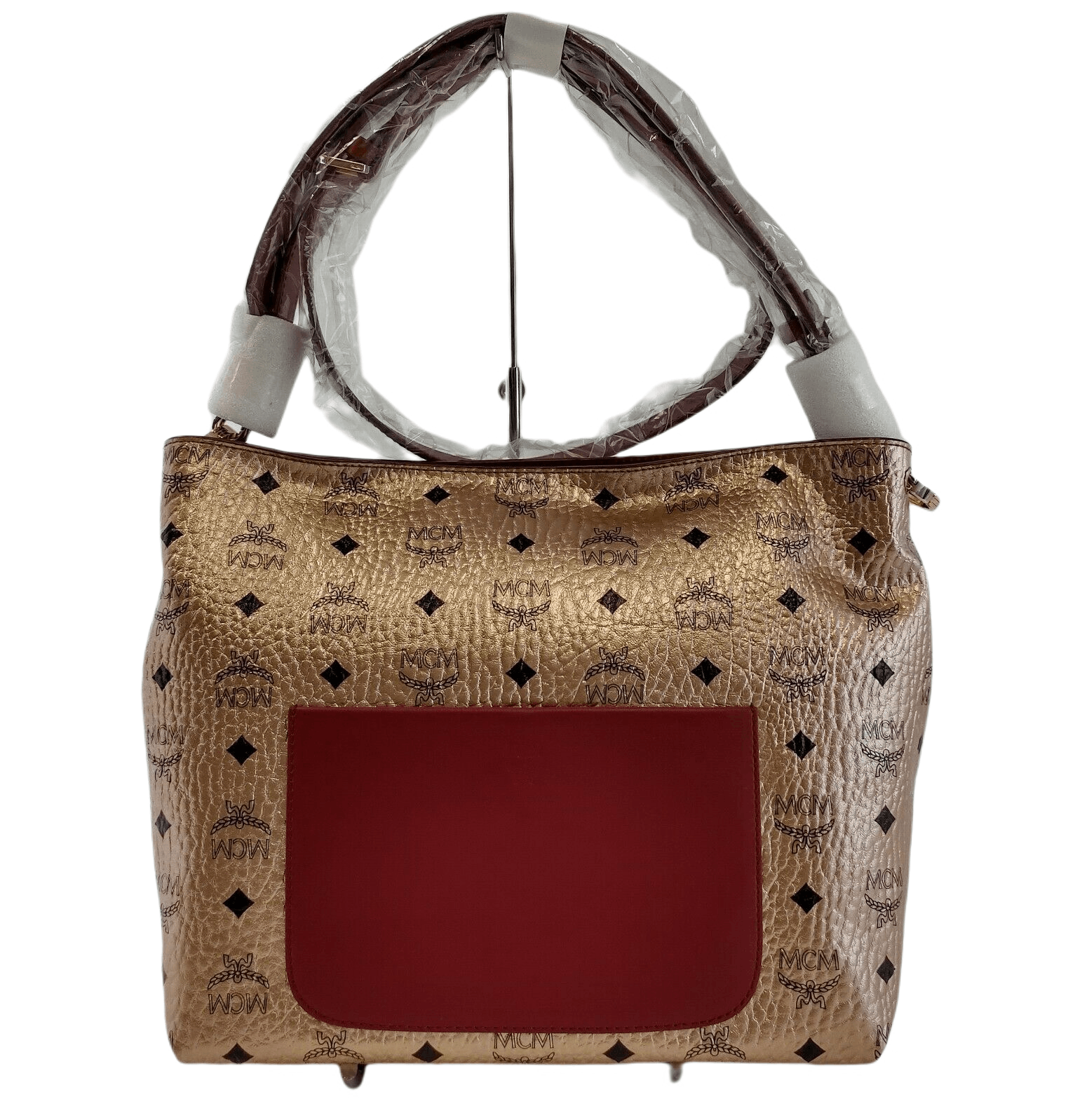 MCM Klara Champagne Gold Visetos Medium Hobo Crossbody Bag Size ONE SIZE - 6 Thumbnail