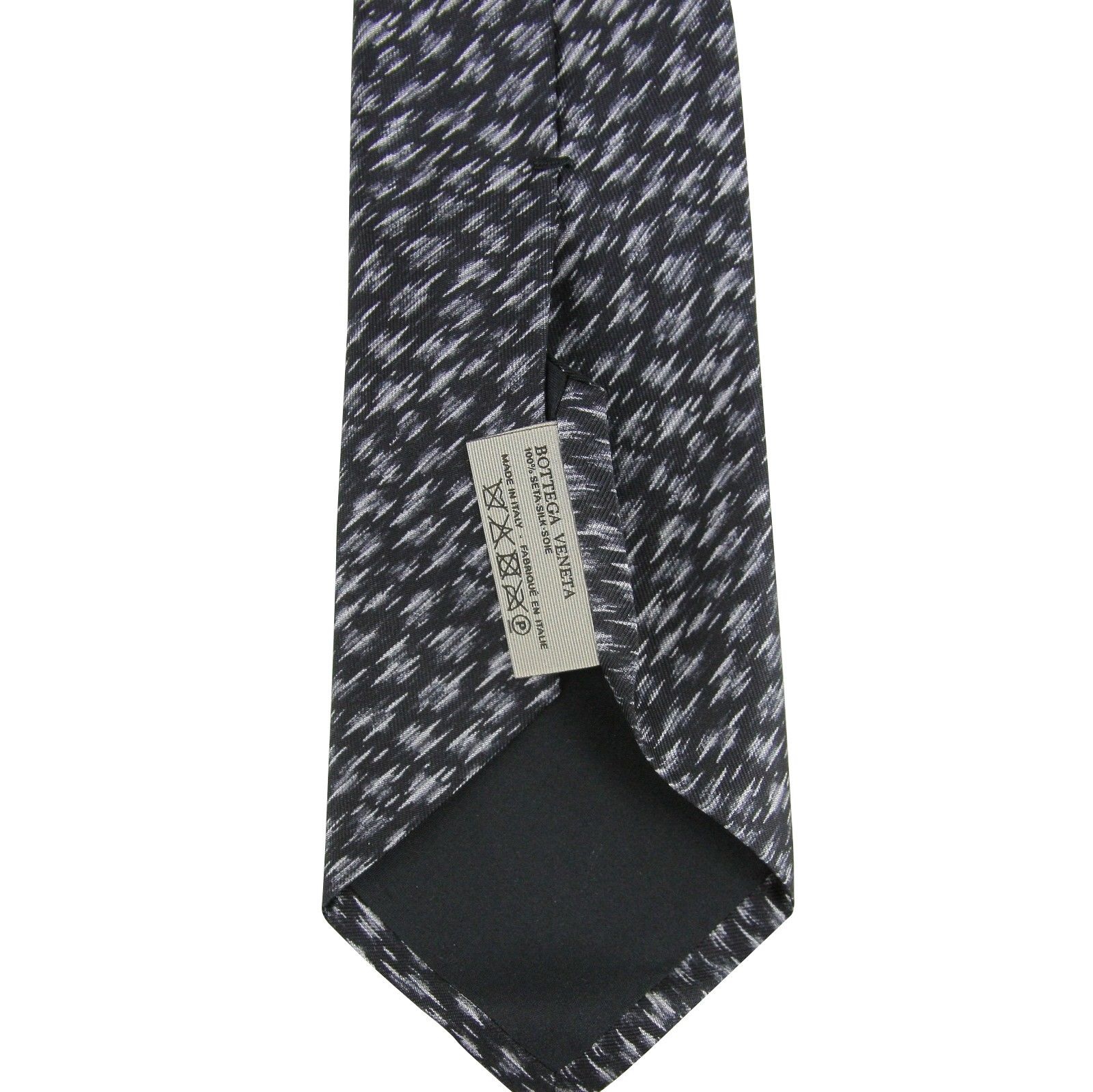 Bottega Veneta Men's Dry Brush Black/White Silk Pattern Tie Size ONE SIZE - 7 Thumbnail
