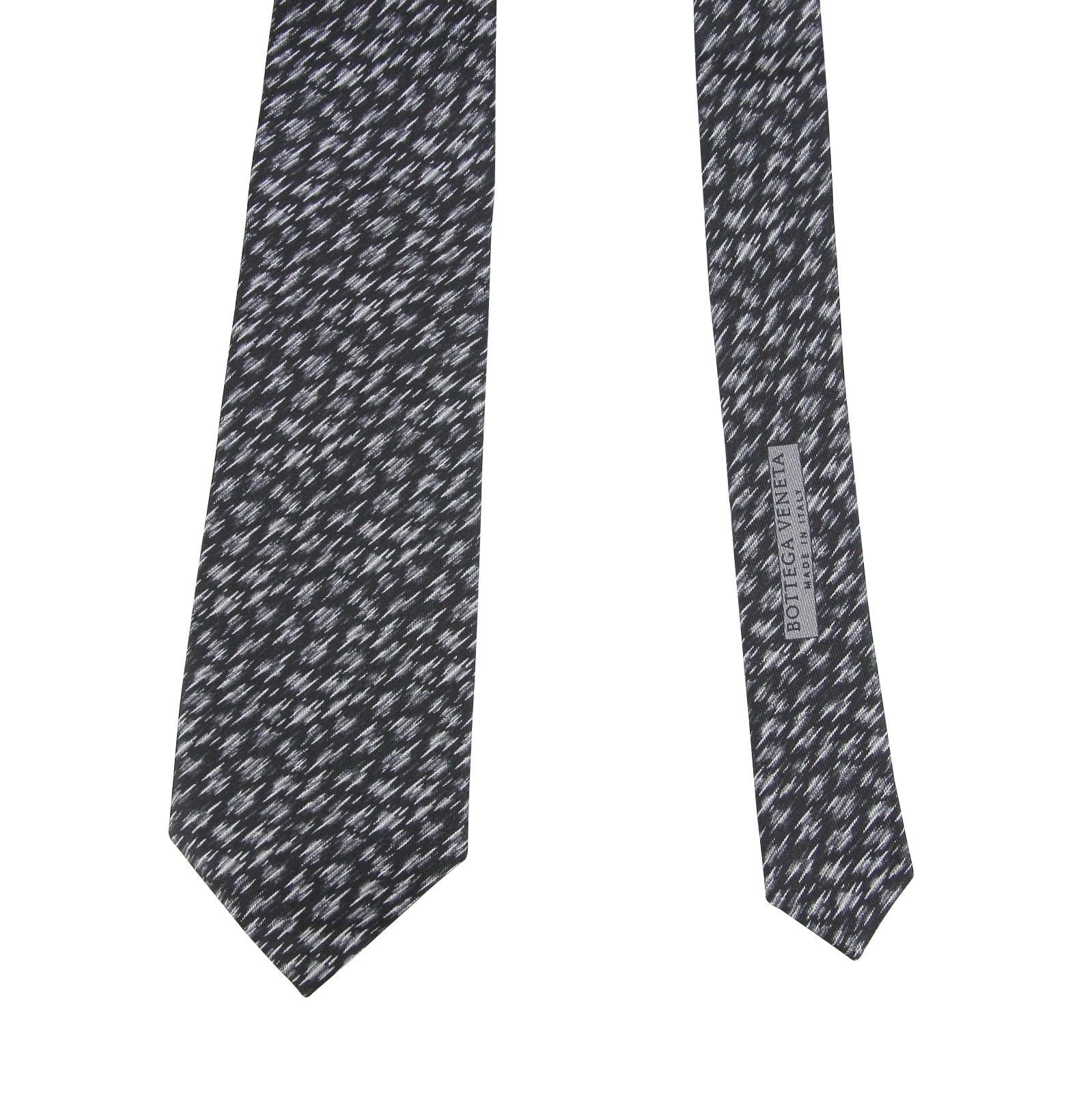 Bottega Veneta Men's Dry Brush Black/White Silk Pattern Tie Size ONE SIZE - 3 Thumbnail