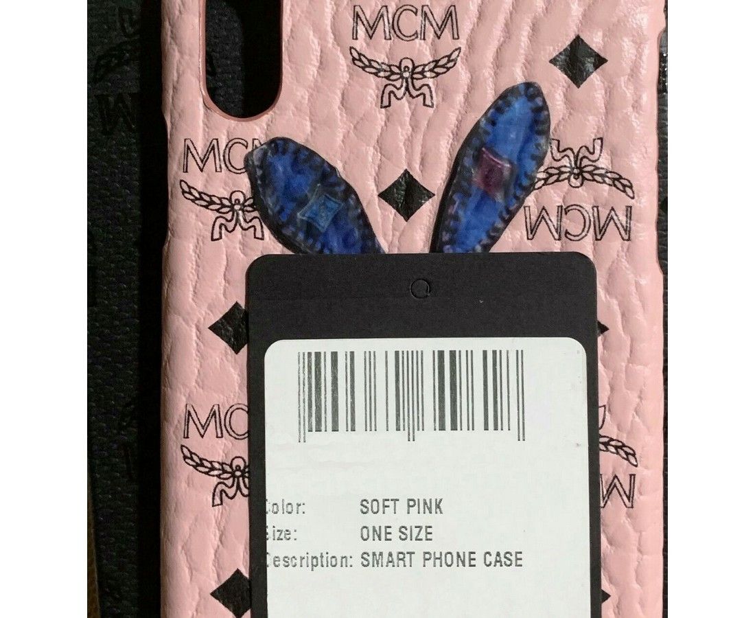 MCM Unisex Pink Bunny Rabbit Visetos IPhone XS Max Case Size ONE SIZE - 4 Thumbnail