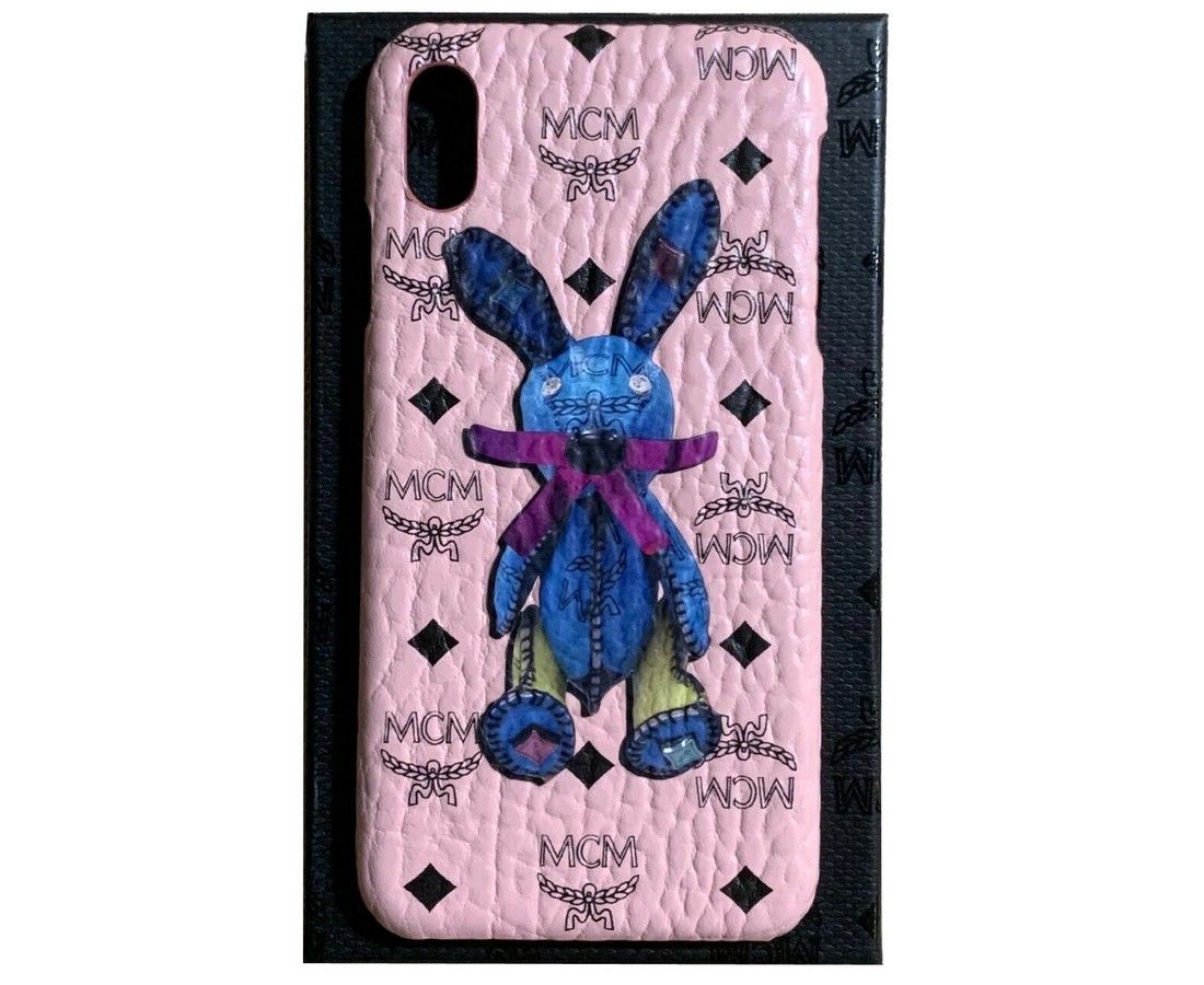 MCM Unisex Pink Bunny Rabbit Visetos IPhone XS Max Case Size ONE SIZE - 3 Thumbnail