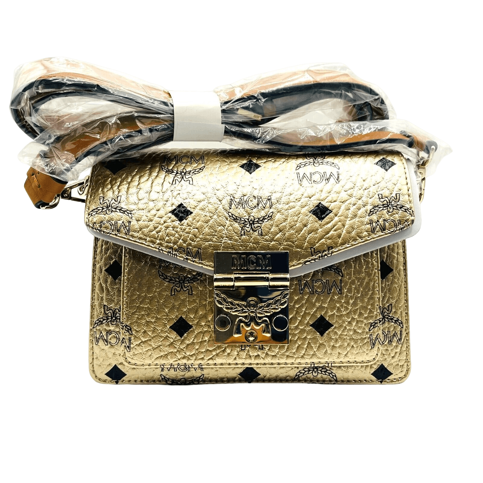 MCM Women's Patricia Mini Berlin Gold Coated Canvas Crossbody Size ONE SIZE - 2 Thumbnail