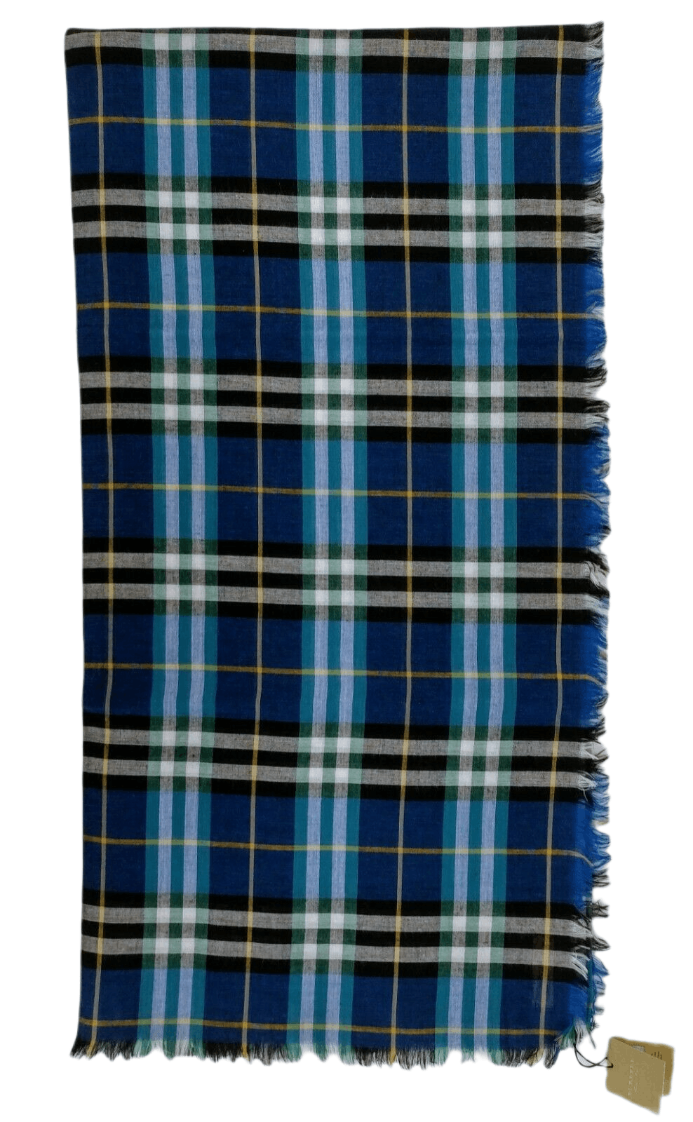 Burberry Canyan Blue Castleford Check Light Weight Large Scarf Shawl Size ONE SIZE - 2 Thumbnail
