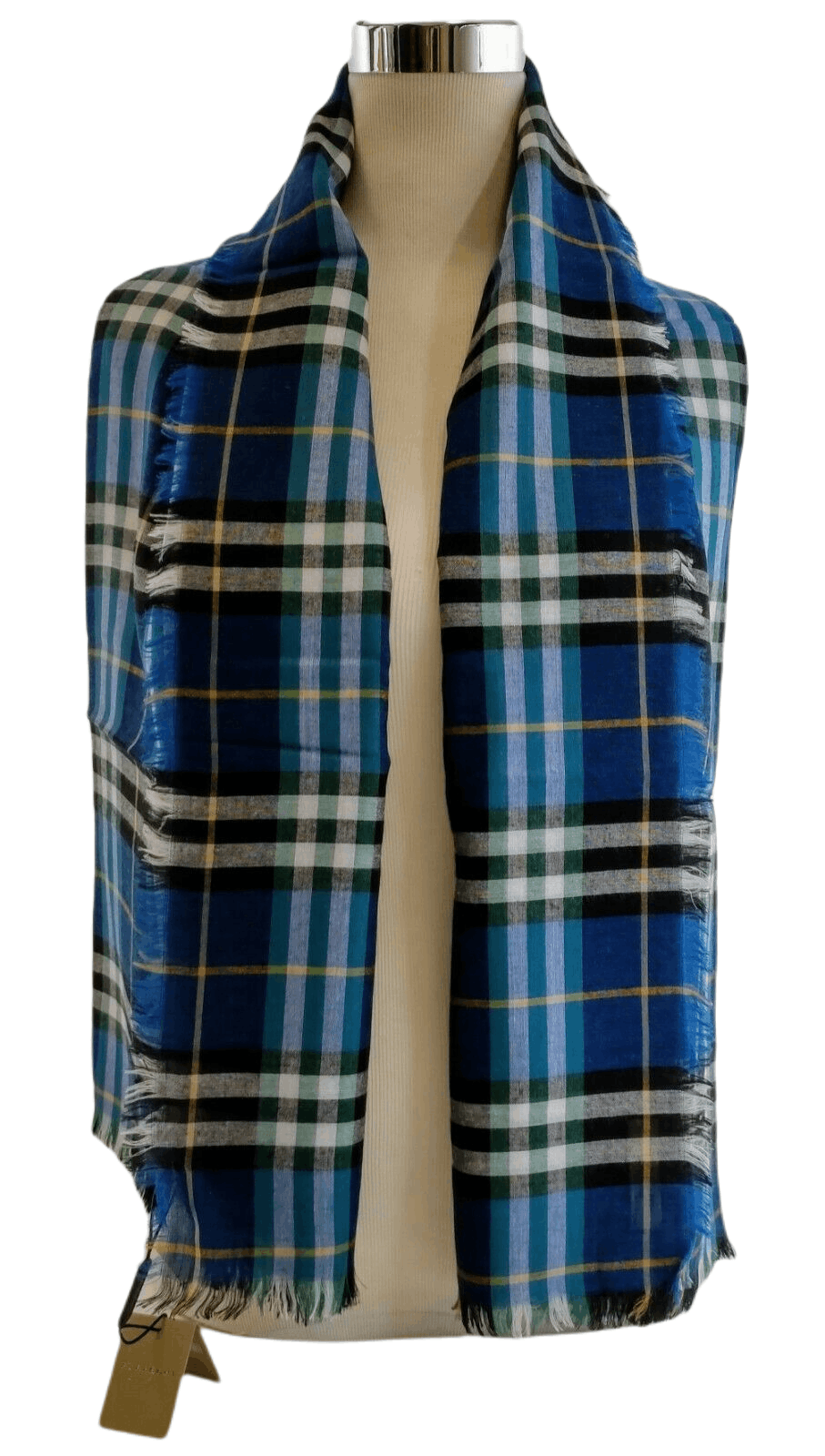 Burberry Canyan Blue Castleford Check Light Weight Large Scarf Shawl Size ONE SIZE - 3 Thumbnail
