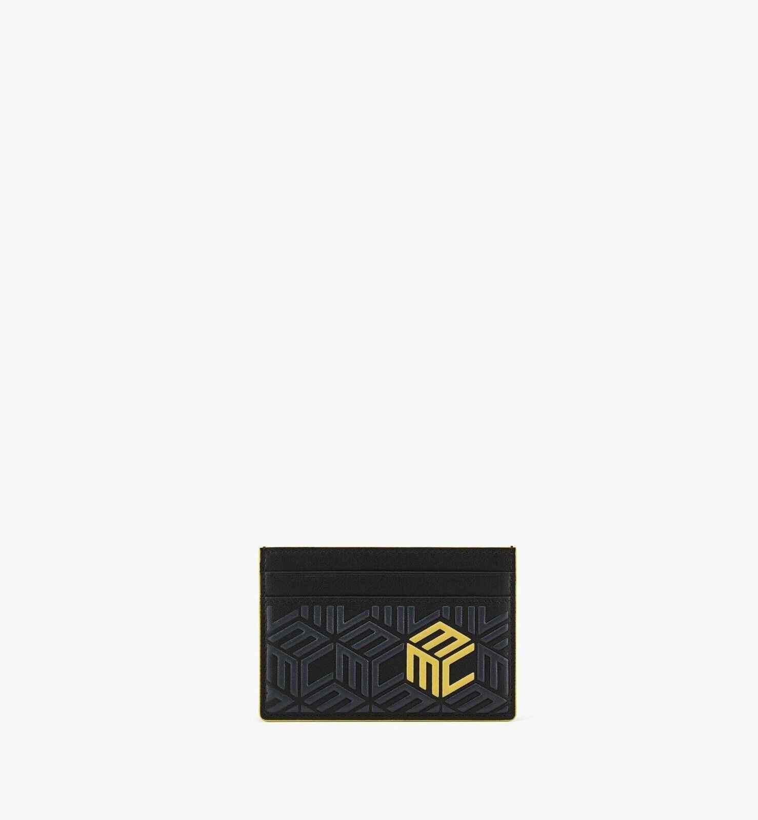 MCM Black Unisex in Cubic Monogram Yellow Emblem Logo Card Case Size ONE SIZE - 8 Thumbnail