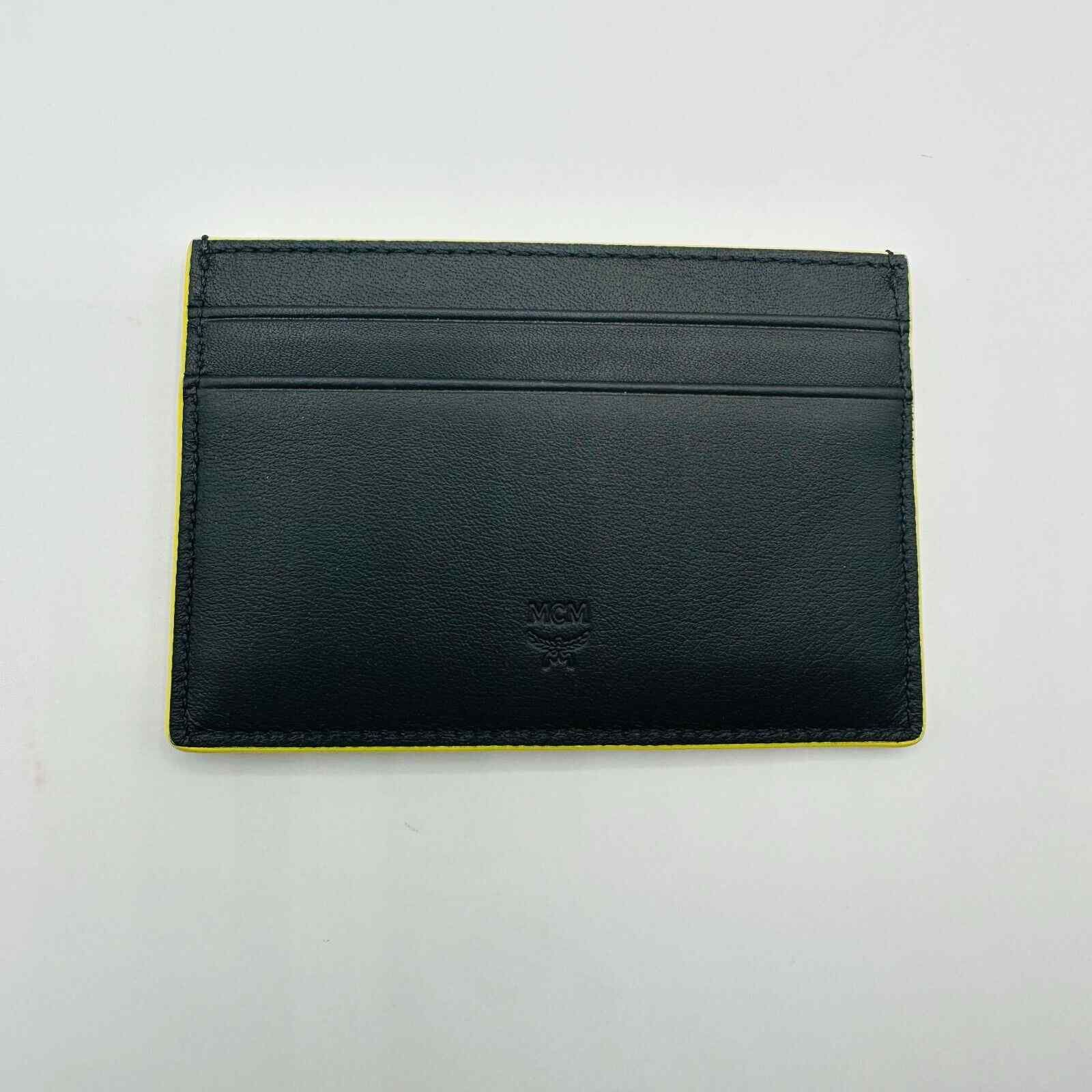 MCM Black Unisex in Cubic Monogram Yellow Emblem Logo Card Case Size ONE SIZE - 2 Thumbnail
