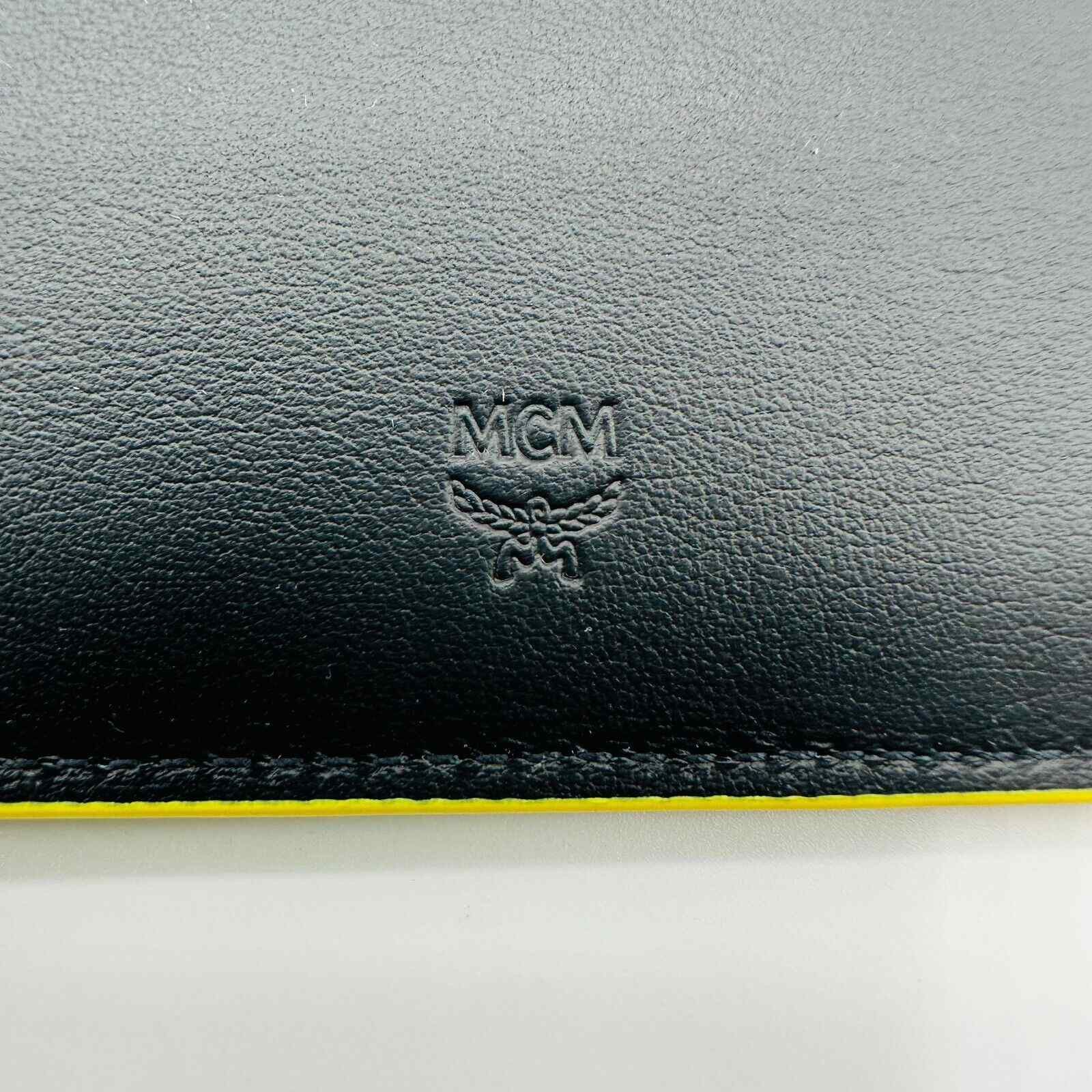 MCM Black Unisex in Cubic Monogram Yellow Emblem Logo Card Case Size ONE SIZE - 5 Thumbnail