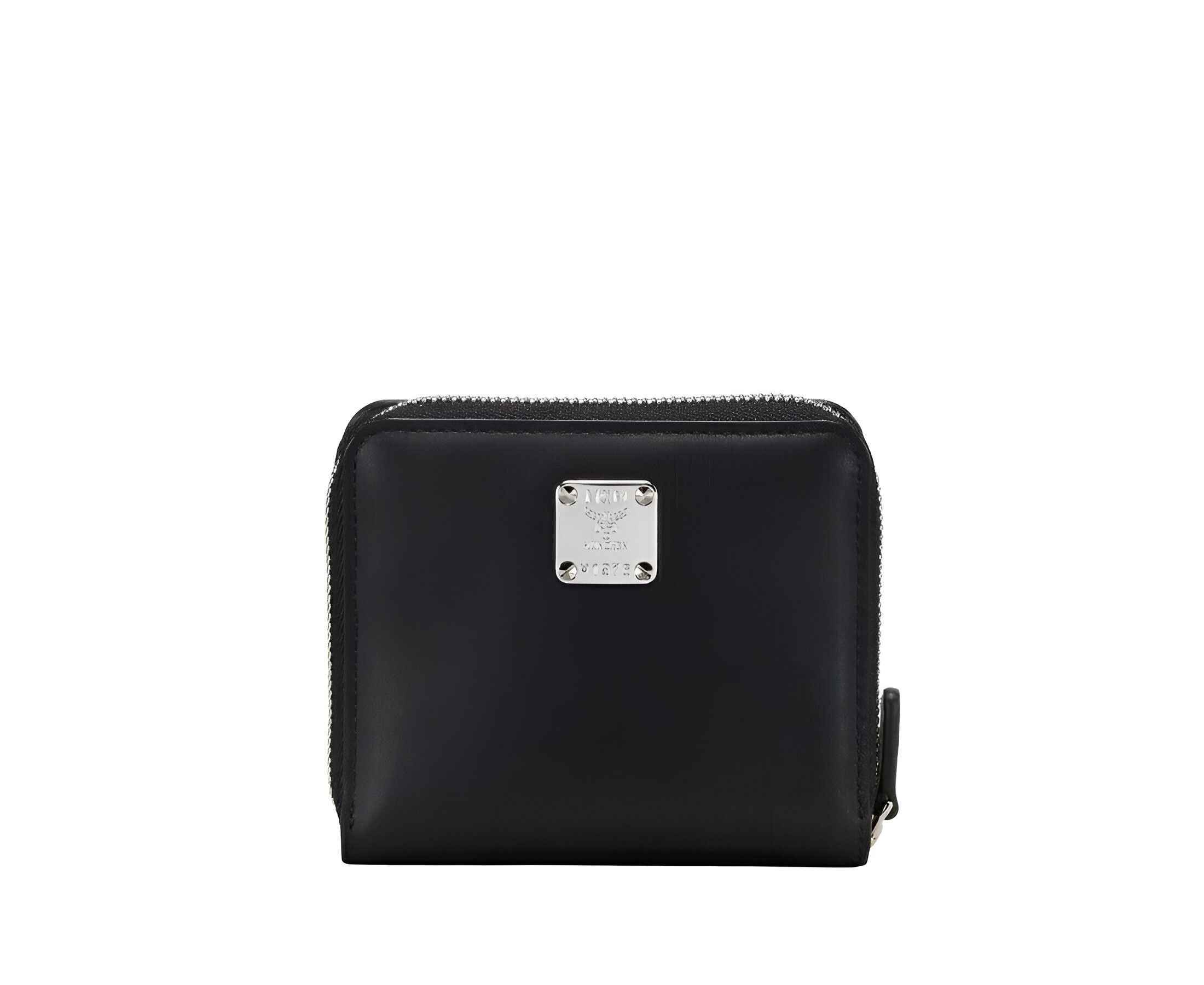 MCM Women's White Black Contrast Logo Small Zip Wallet Size ONE SIZE - 2 Thumbnail