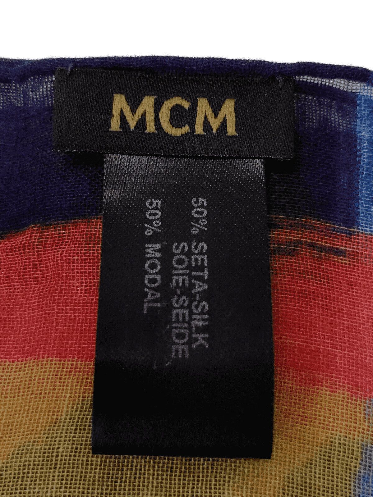 MCM Lemon Chrome Silk/Modal Jacquard Brushed Logo Edge Scarf Size ONE SIZE - 3 Thumbnail