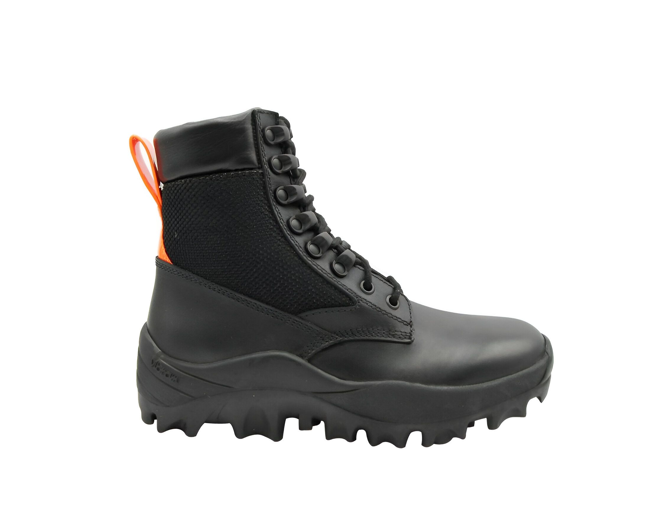 MCM Women's Black Leather Reflective Patch With Orange Pull Size US 7 / IT 37 - 2 Thumbnail
