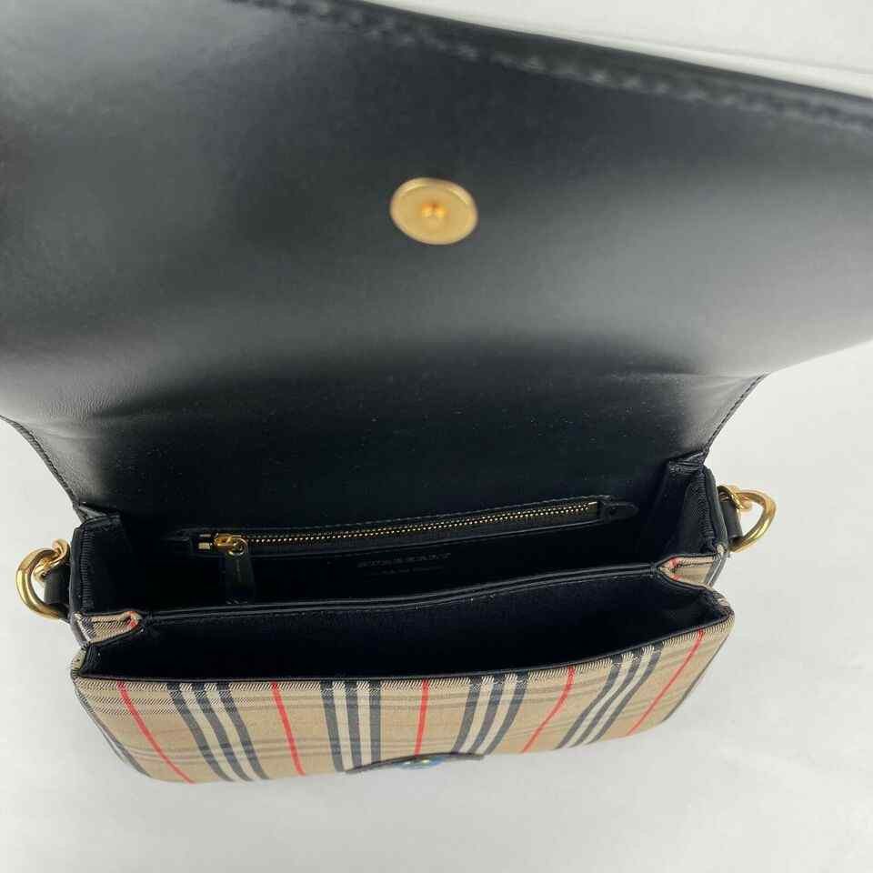 Burberry Women's House Check Canvas Small Chain Link Shoulder Bag Size ONE SIZE - 9 Thumbnail