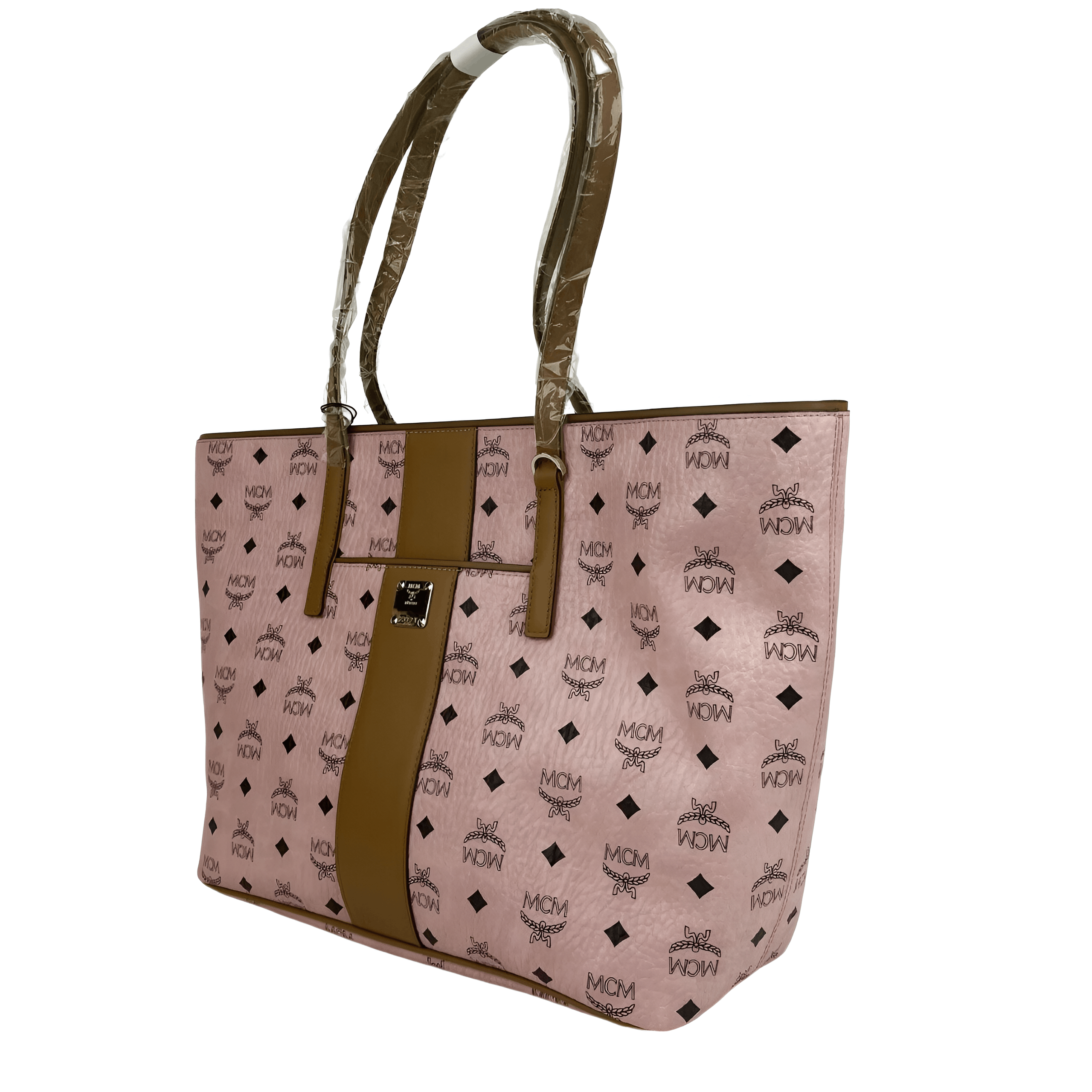 Women's Anya Pink Monogram Visetos Canvas Medium Shopper