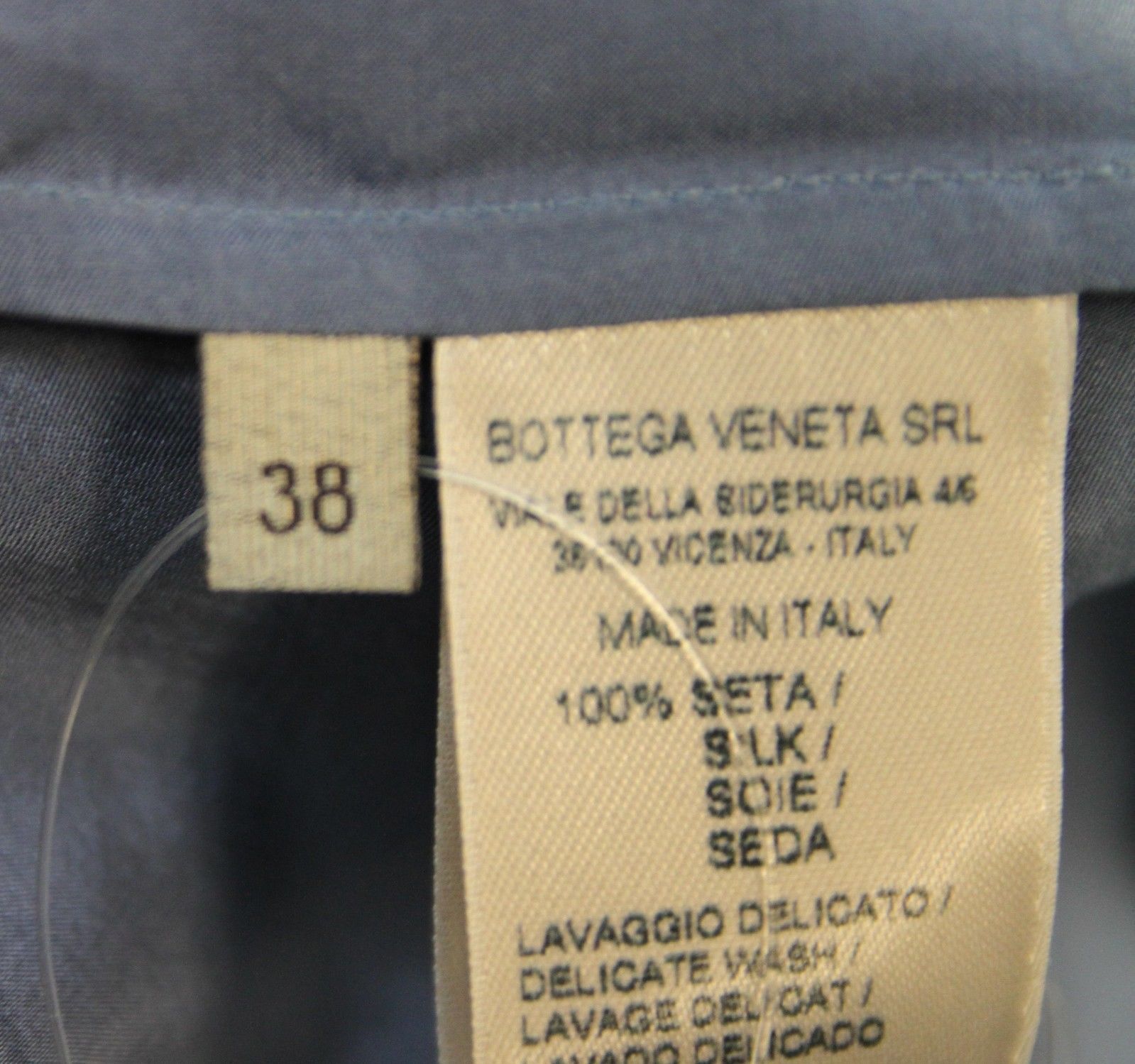 Bottega Veneta Women's Button Up Blue Silk Long Sleeve Shirt (38) Size XS / US 0-2 / IT 36-38 - 6 Thumbnail