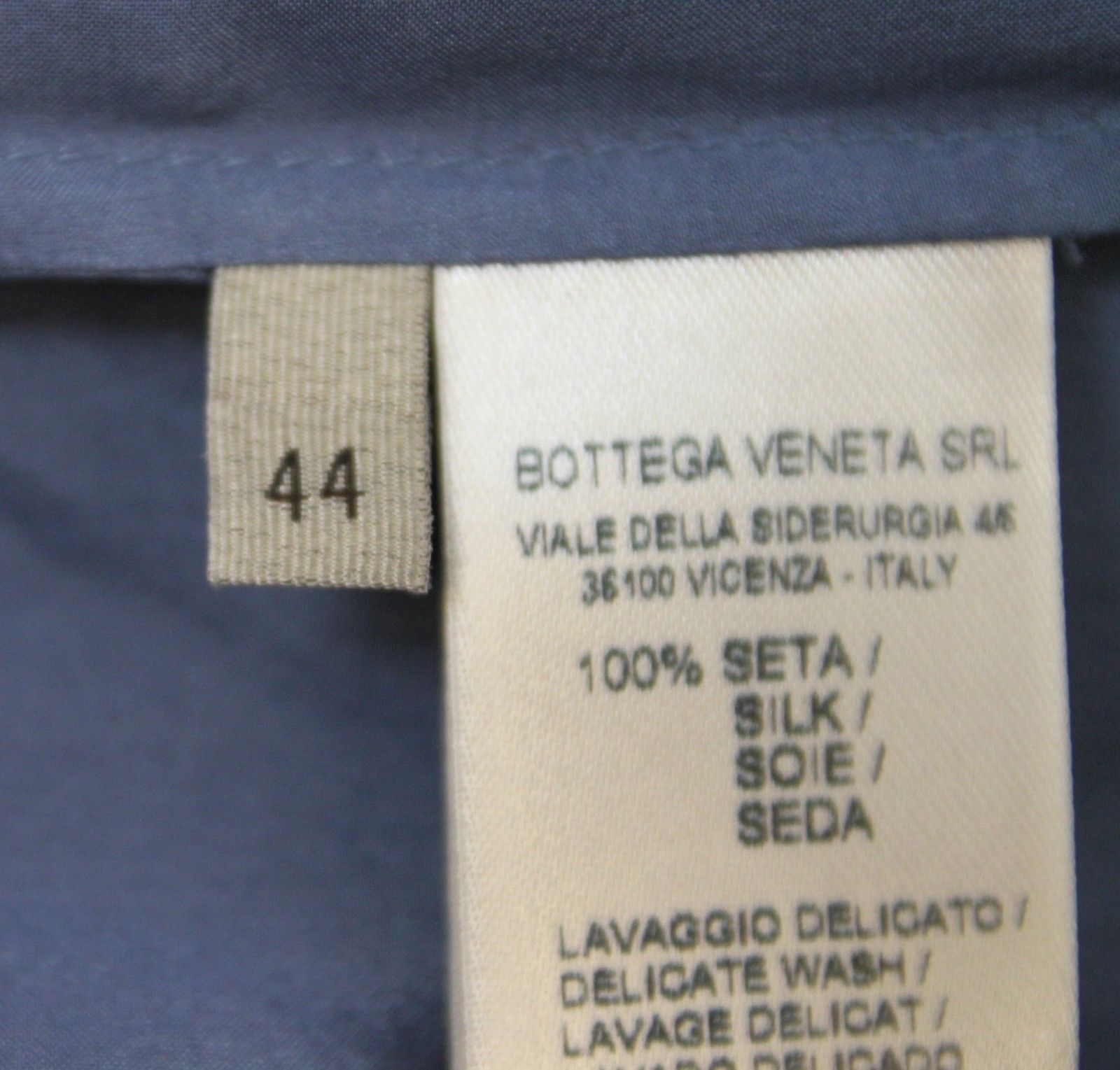 Bottega Veneta Women's Button Up Blue Silk Long Sleeve Shirt (38) Size XS / US 0-2 / IT 36-38 - 8 Thumbnail