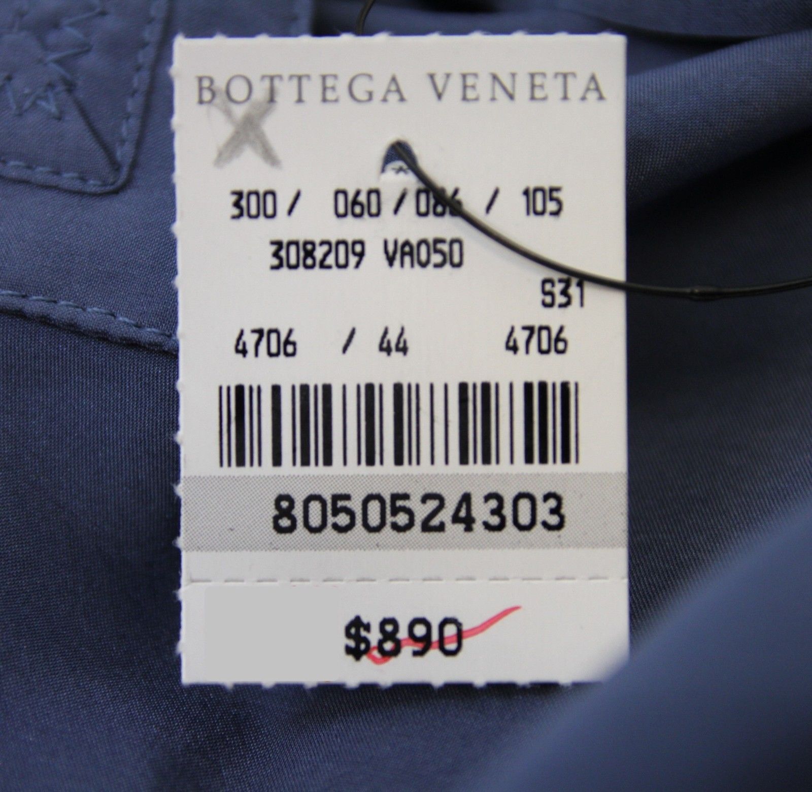 Bottega Veneta Women's Button Up Blue Silk Long Sleeve Shirt (38) Size XS / US 0-2 / IT 36-38 - 9 Thumbnail