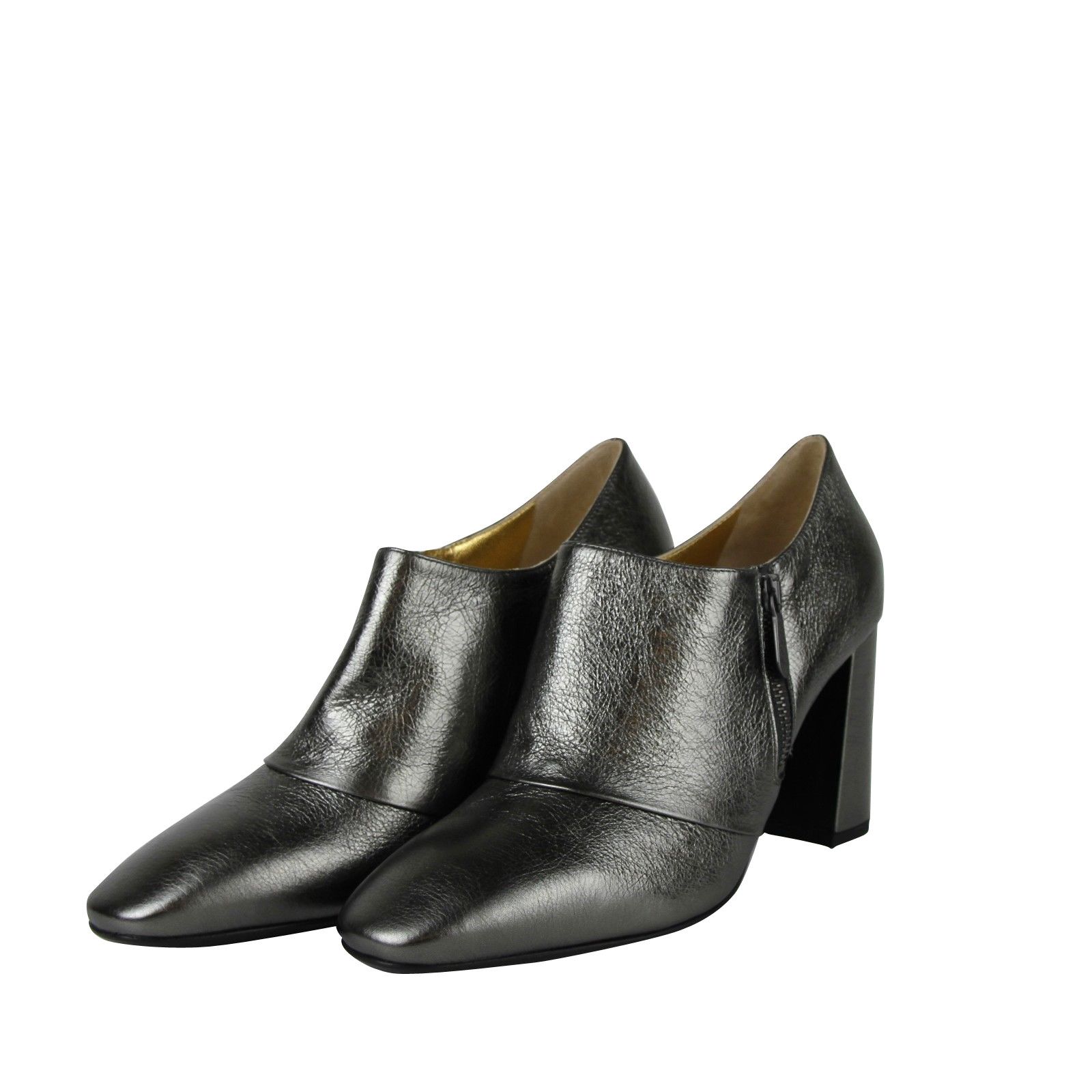 Bottega Veneta Women's Ankle Grey Metallic Leather Booties (40.5 G / 10.5 Size US 10.5 / IT 40.5 - 3 Thumbnail