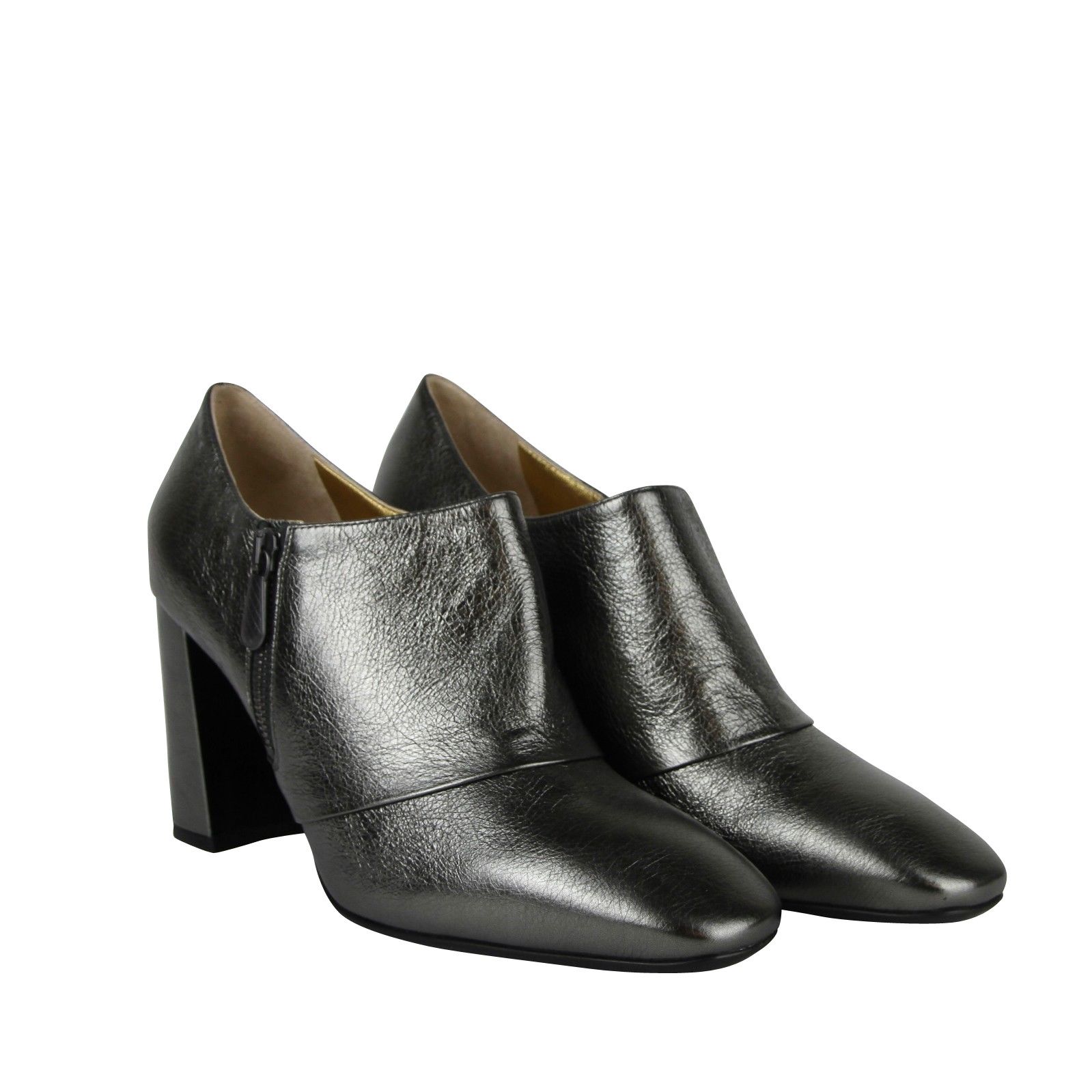 Bottega Veneta Women's Ankle Grey Metallic Leather Booties (40.5 G / 10.5 Size US 10.5 / IT 40.5 - 4 Thumbnail