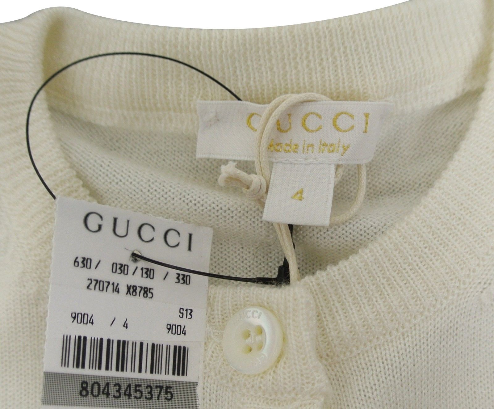Gucci Kids White Ruffle Wool / Cashmere / Silk Sweater Top(Size Size S / US 4 / IT 40 - 5 Thumbnail