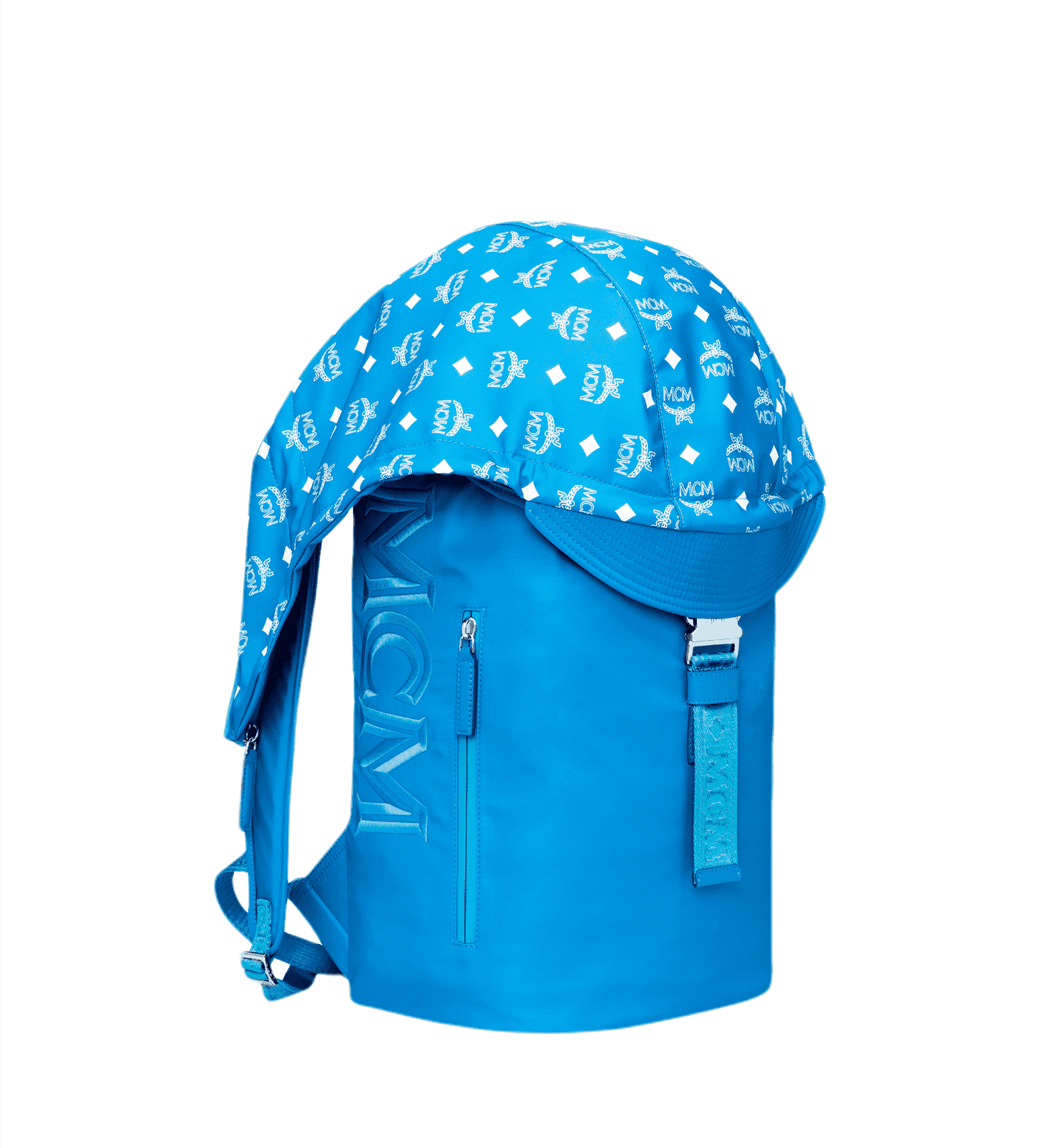 MCM Women's Blue Nylon Luft Hoodie Backpack With Detachable Size ONE SIZE - 6 Thumbnail
