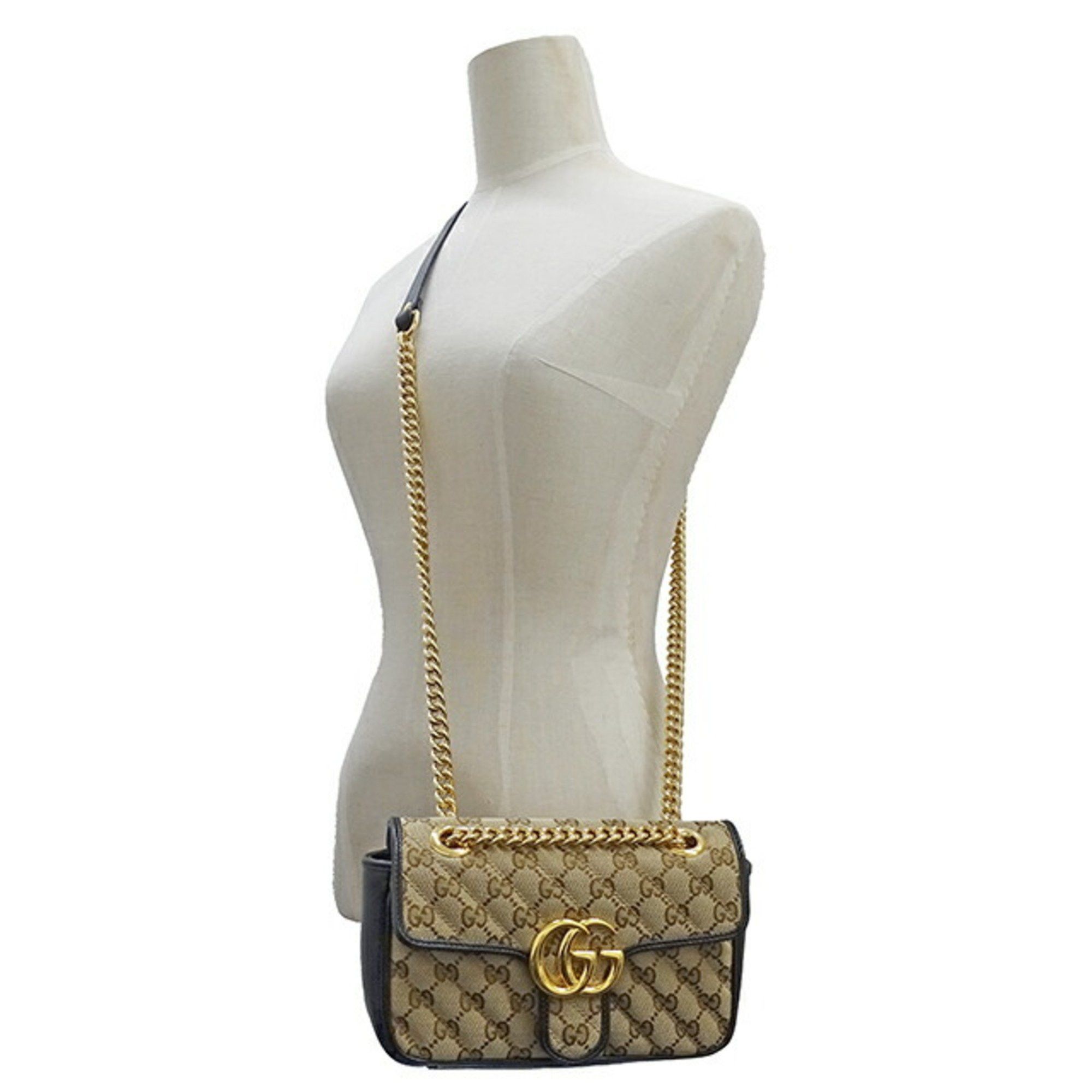 Gucci Gg Marmont Beige Canvas Shoulder Bag (Pre-Owned) Size ONE SIZE - 7 Thumbnail