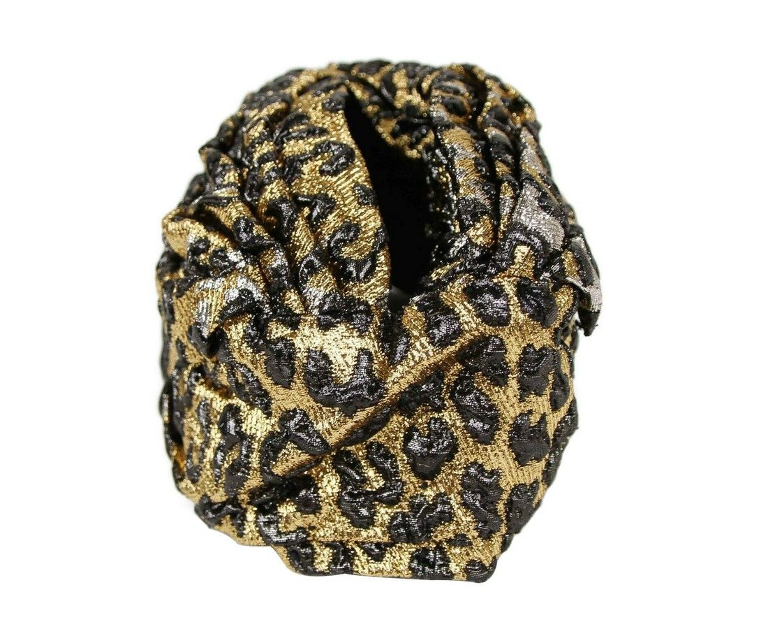 Gucci Women's Gold / Silver Metallic Leopard Print Turban Size ONE SIZE - 3 Thumbnail
