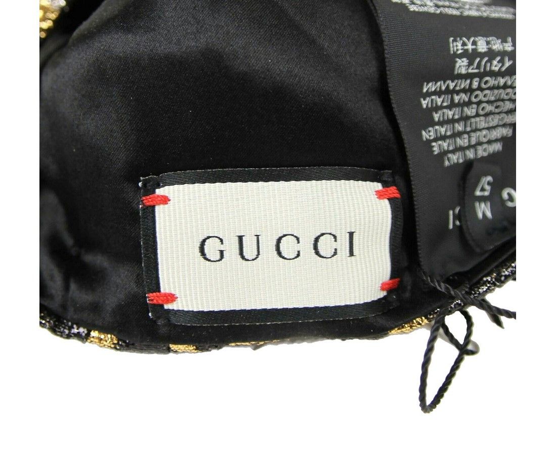 Gucci Women's Gold / Silver Metallic Leopard Print Turban Size ONE SIZE - 4 Thumbnail