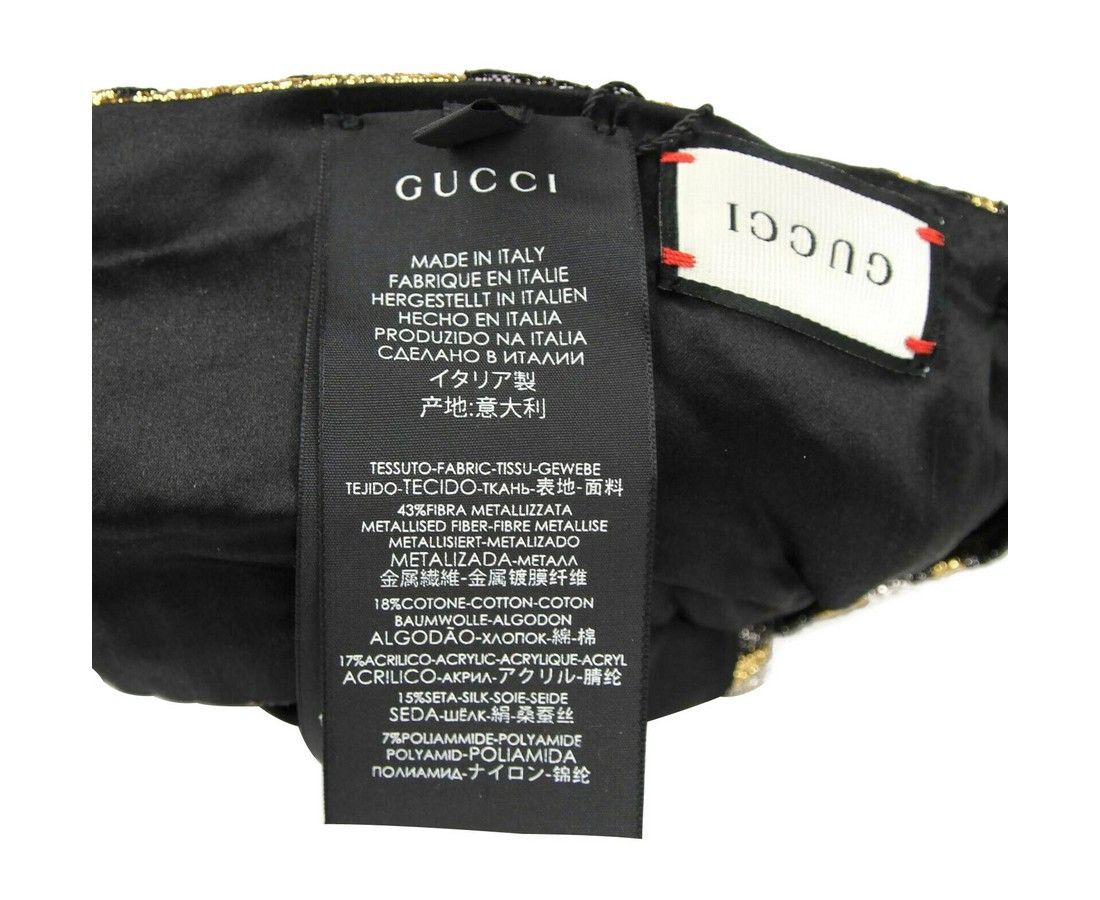 Gucci Women's Gold / Silver Metallic Leopard Print Turban Size ONE SIZE - 5 Thumbnail